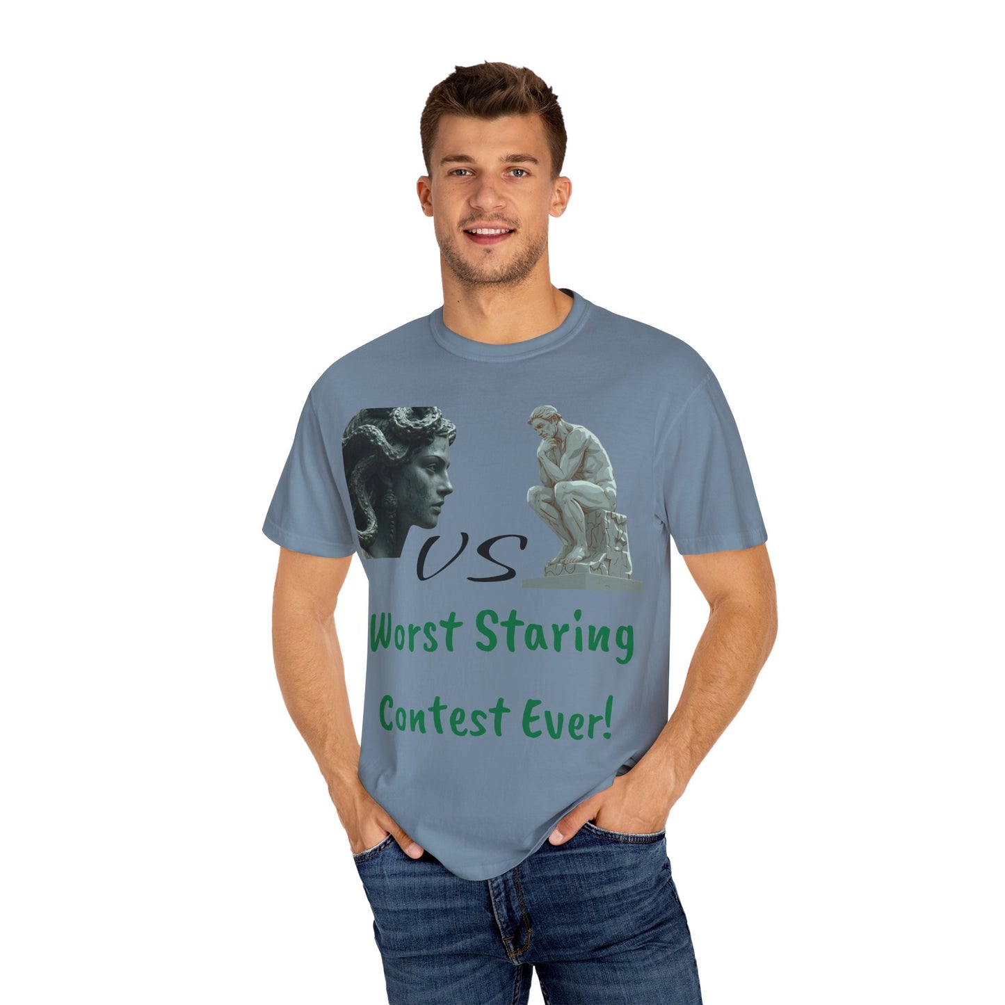 Funny Staring Contest T-shirt, Unisex Graphic Tee, Gift for Friends, Humorous Gift, Quirky Apparel, Birthday Party Outfit