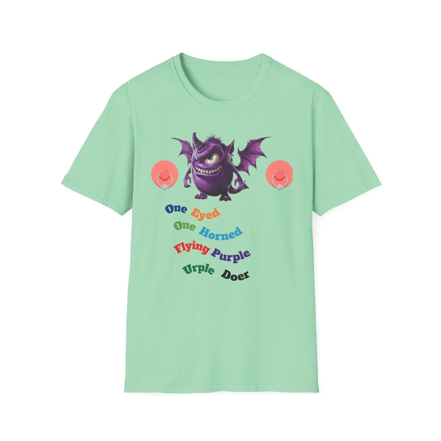 Cute Purple Monster T-Shirt — Playful Bat Creature Graphic Tee