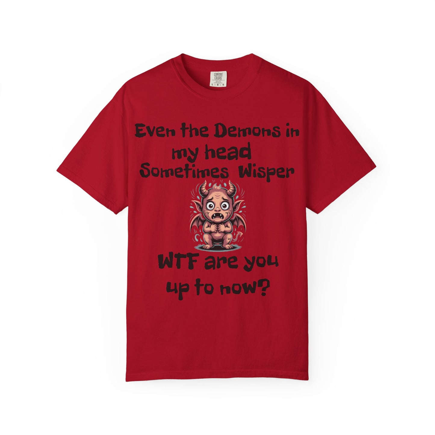 Whimsical Demon Graphic T-shirt -"Even the Demons in My Head" Design