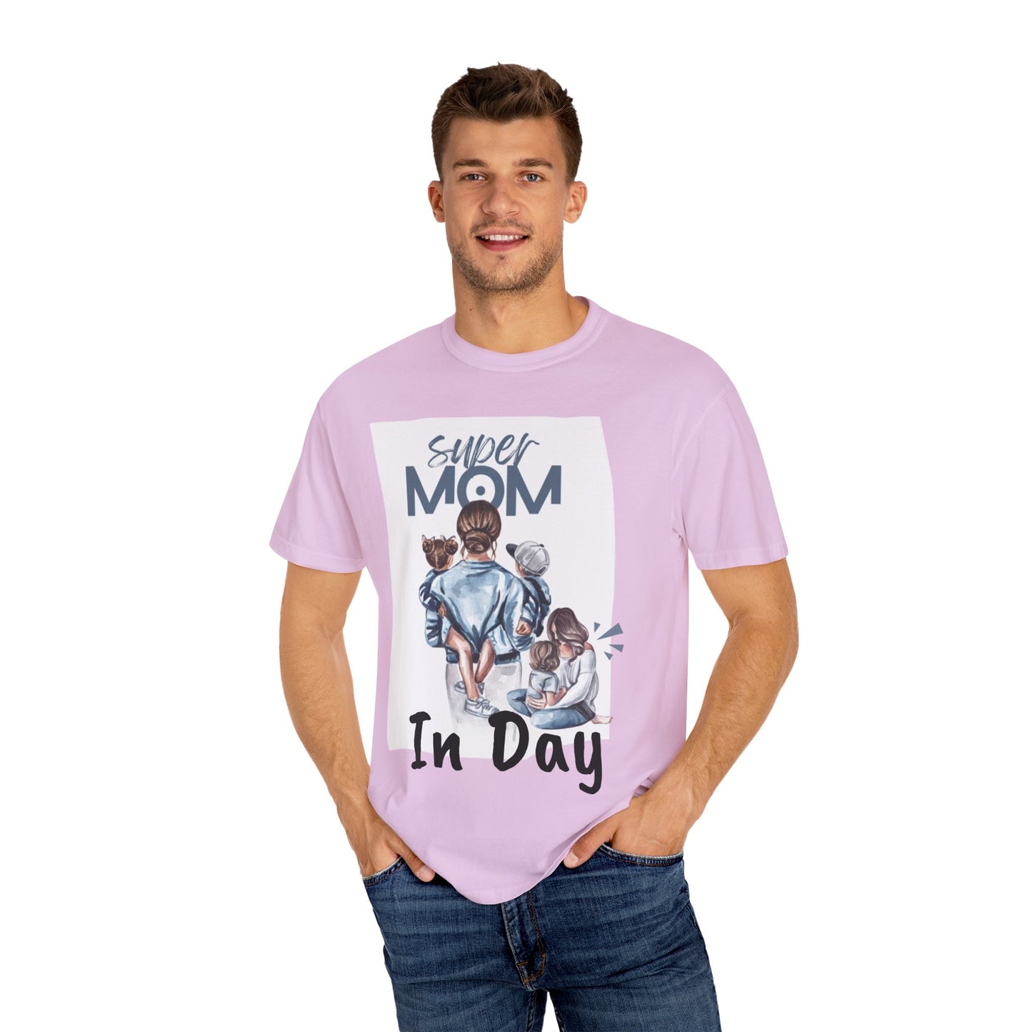 Super Mom T-Shirt, Unisex Garment-Dyed Tee, Perfect Gift for Mother's Day, Casual Wear, Family Outings, Mom Life Essentials