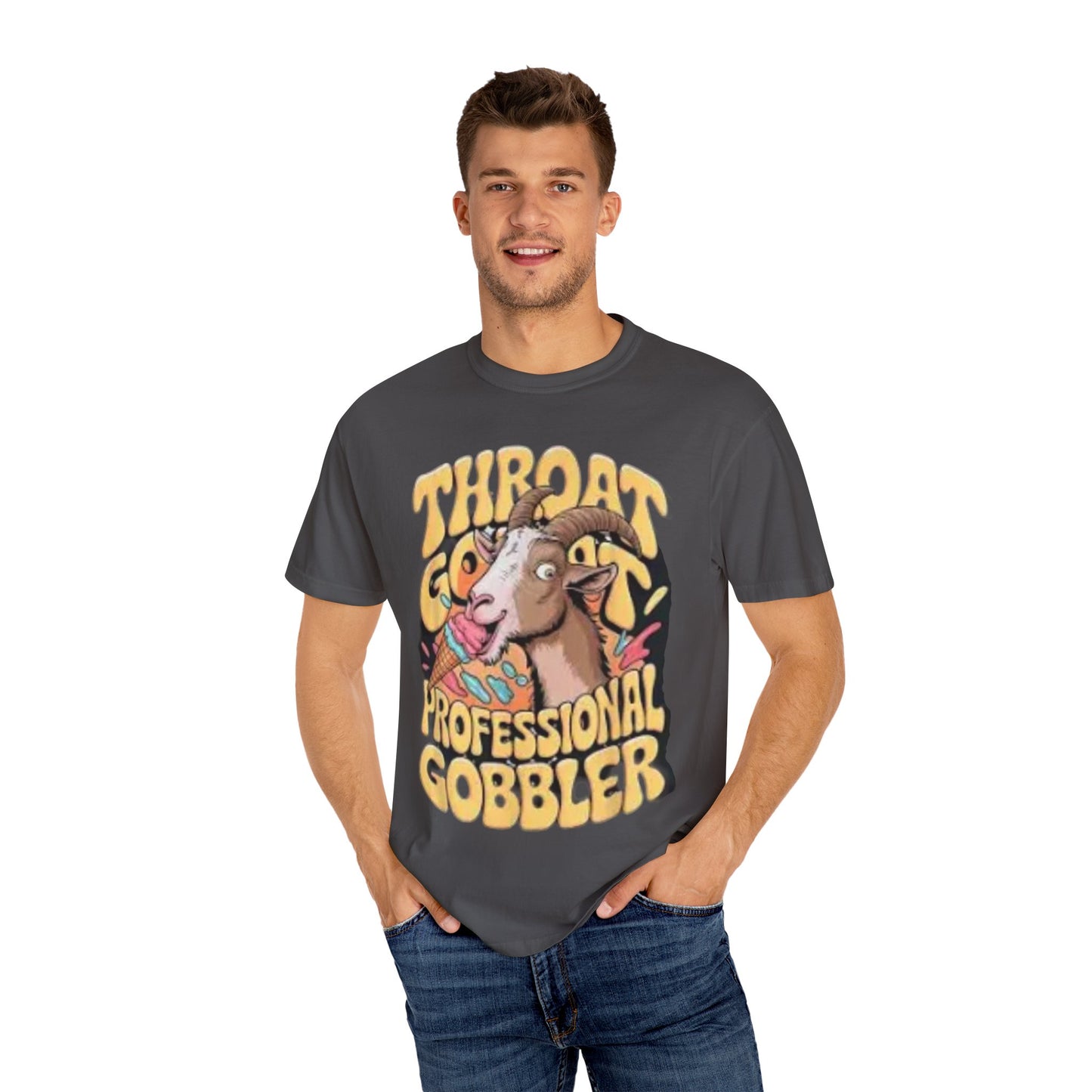 T-Shirt — "Professional Gobbler" Funny Goat Throat Concert Graphic Tee