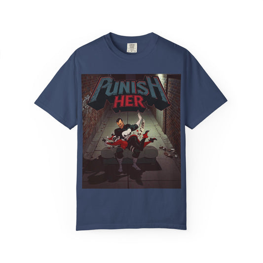 Graphic T-Shirt — "Punish Her" Retro Comic Alley Scene