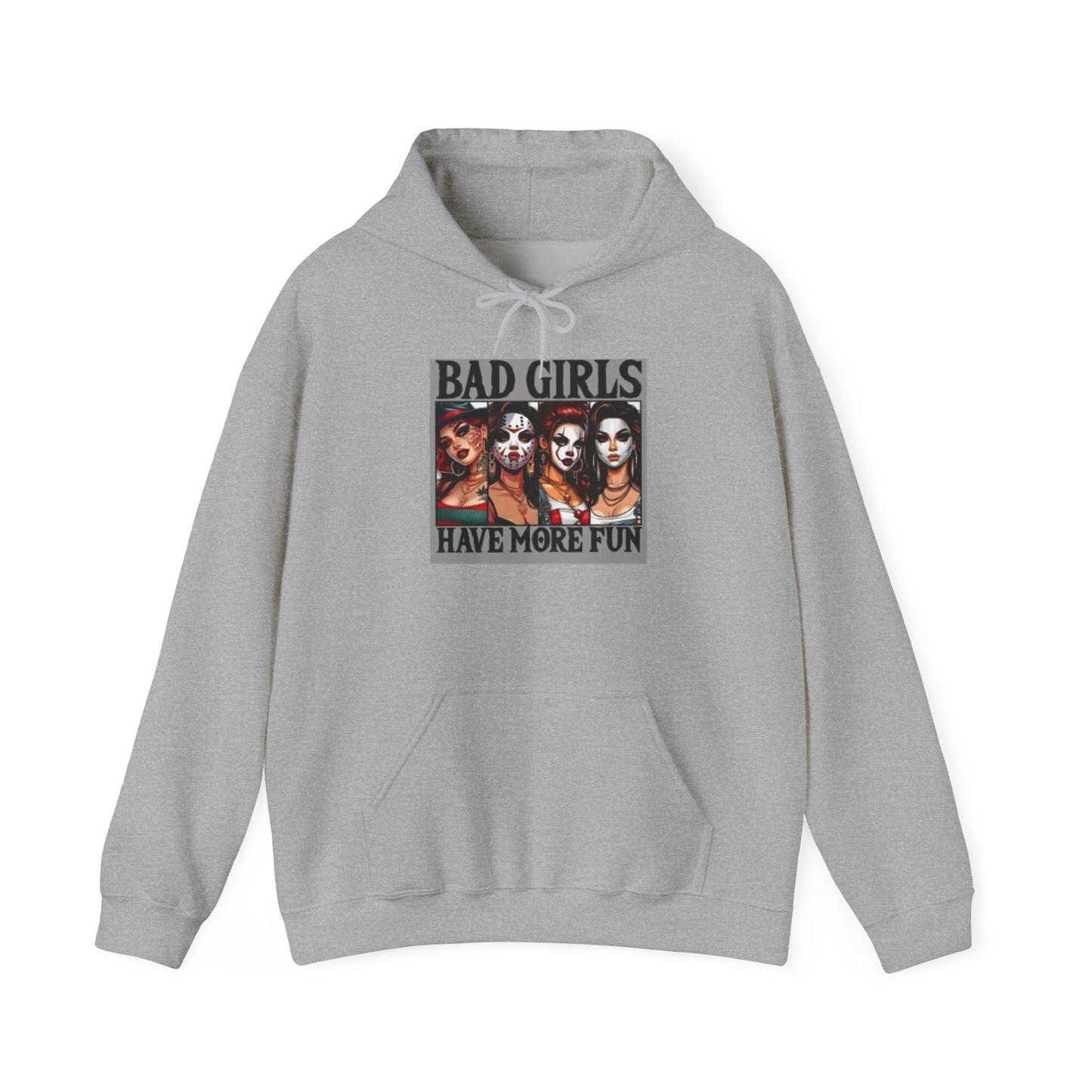 Hoodie — "Bad Girls Have More Fun" Retro Horror Femme Graphic Hoodie