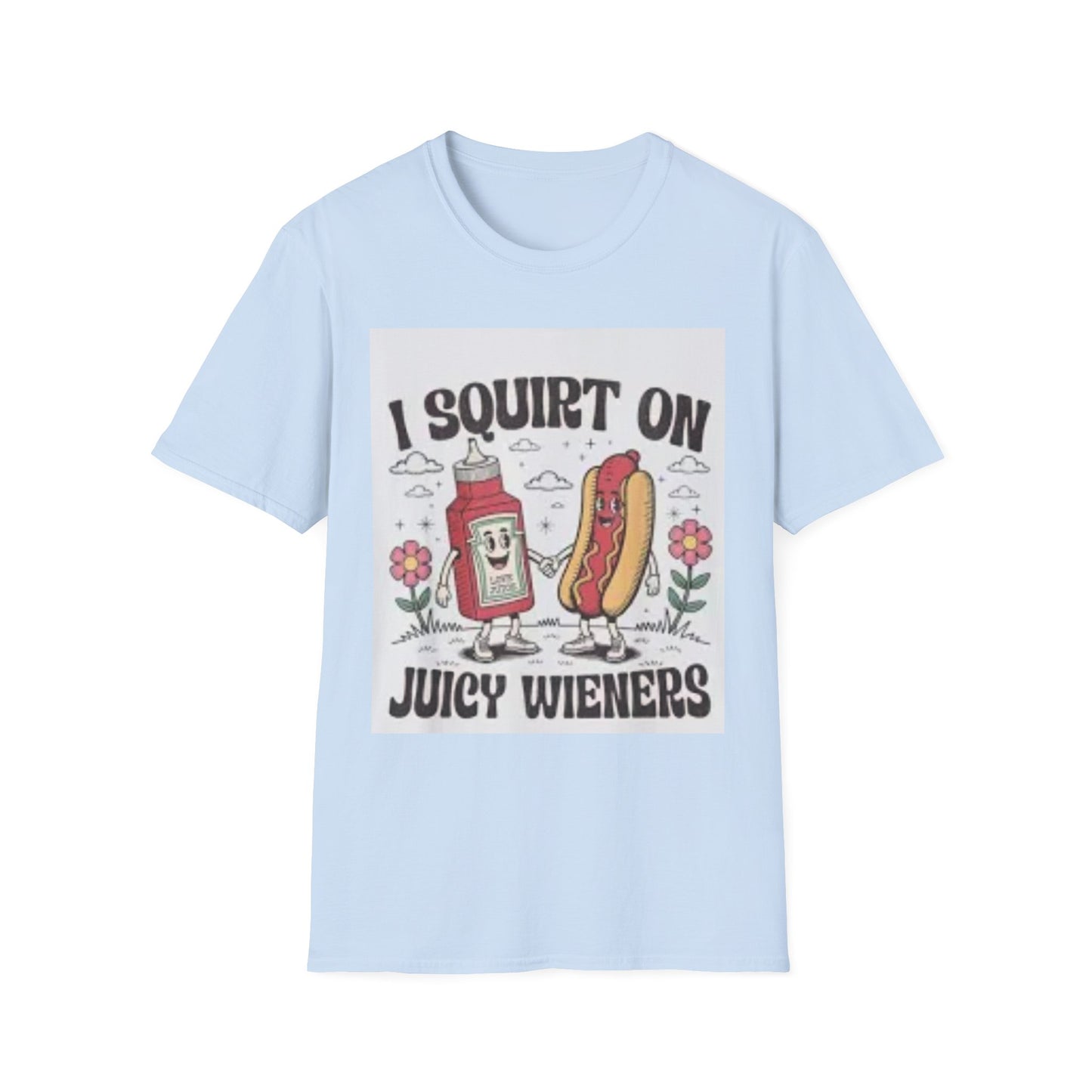 Funny Foodie Unisex T-Shirt - I Squirt on Juicy Wieners, Humor Tee, BBQ Gift, Food Lover Shirt, Summer Essentials