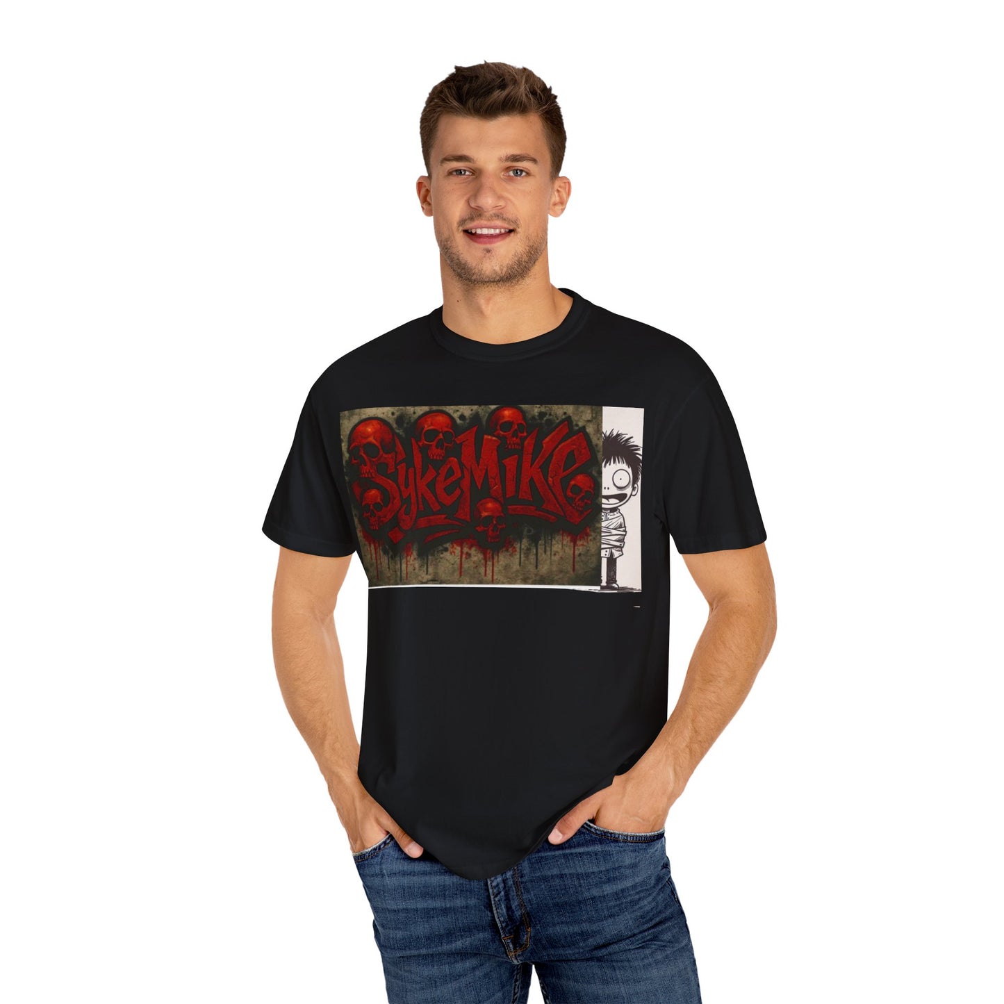 Unique Graphic Unisex T-shirt with SykeMike Design, Streetwear Fashion, Casual Wear, Gift for Friends, Creative Expression