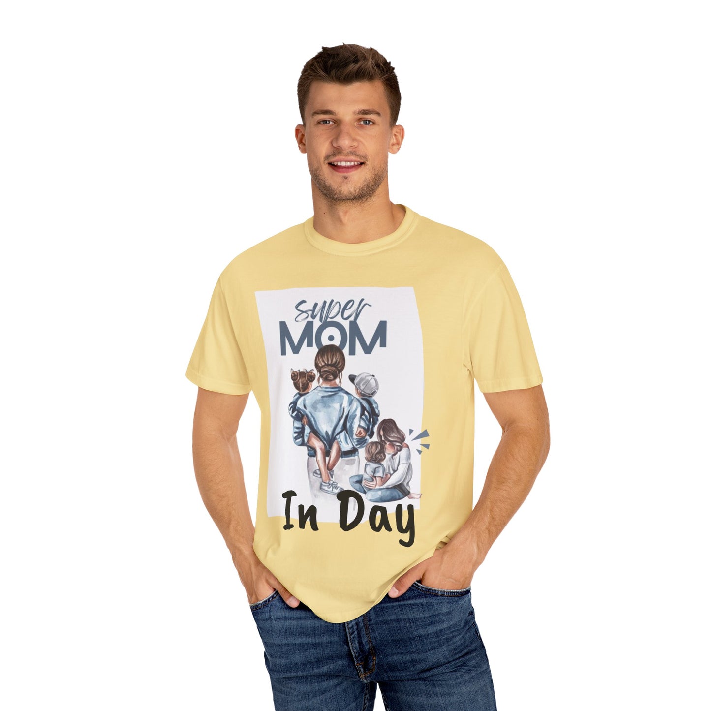 Super Mom T-Shirt, Unisex Garment-Dyed Tee, Perfect Gift for Mother's Day, Casual Wear, Family Outings, Mom Life Essentials