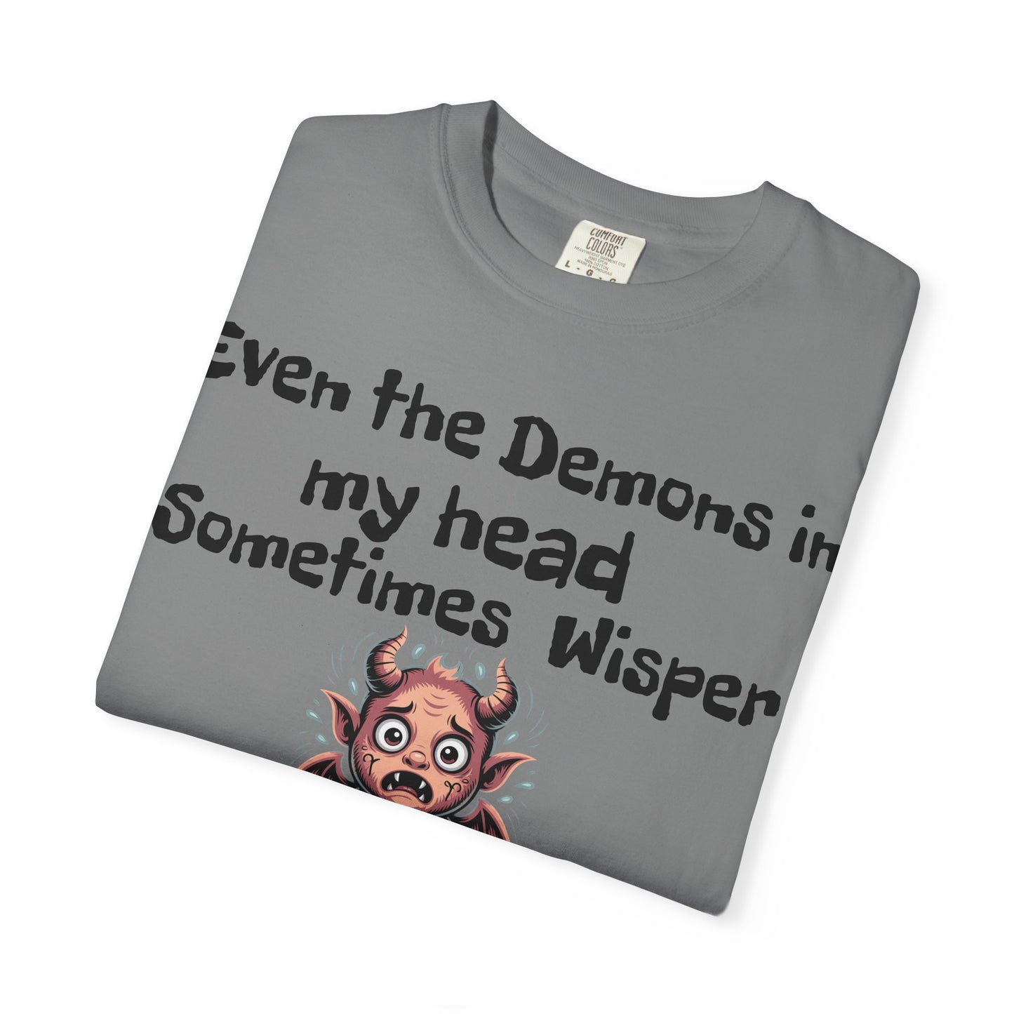 Whimsical Demon Graphic T-shirt -"Even the Demons in My Head" Design