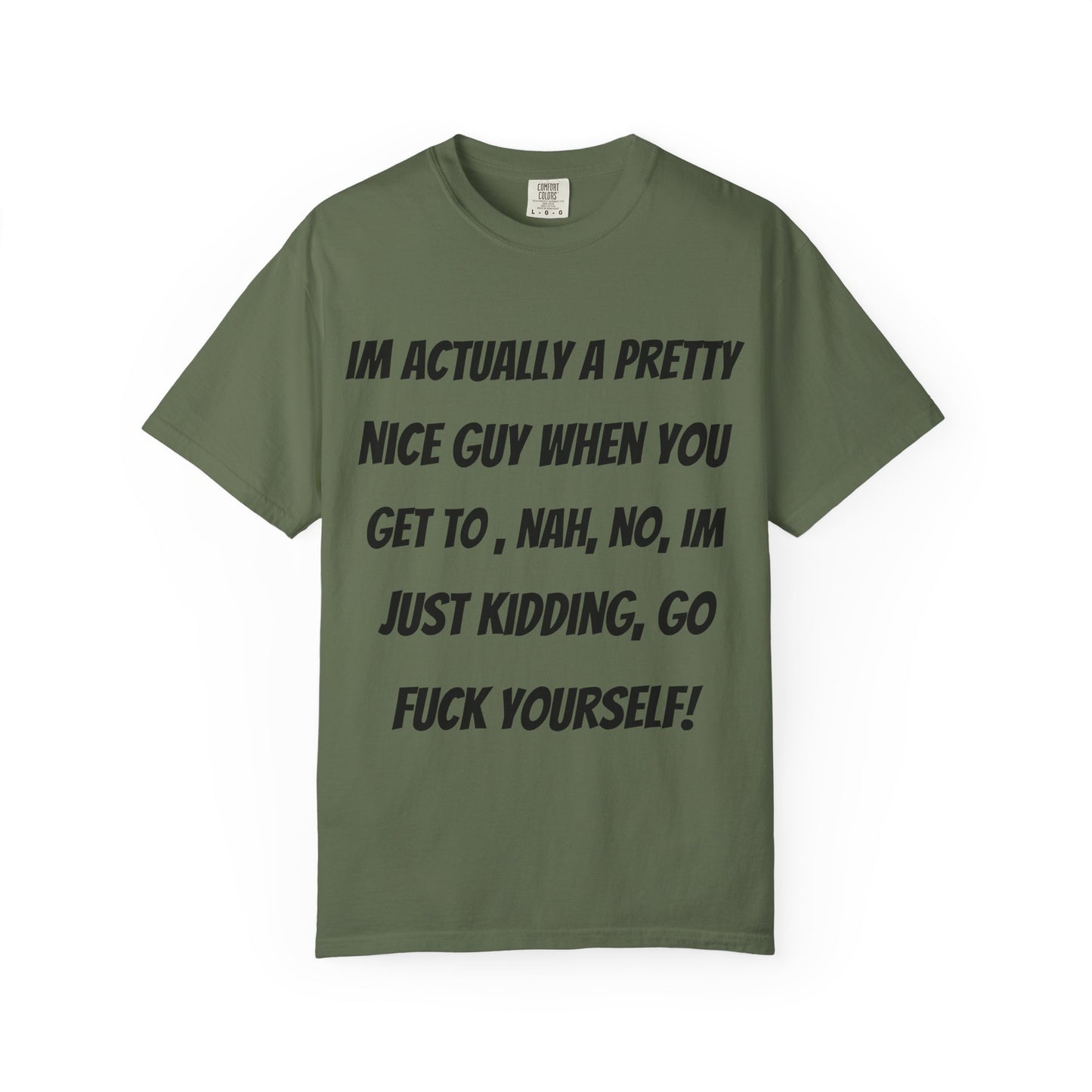 Graphic T-Shirt — "I'm Actually a Pretty Nice Guy... Just Kidding, Go F*** Yourself" Funny Sarcastic Tee