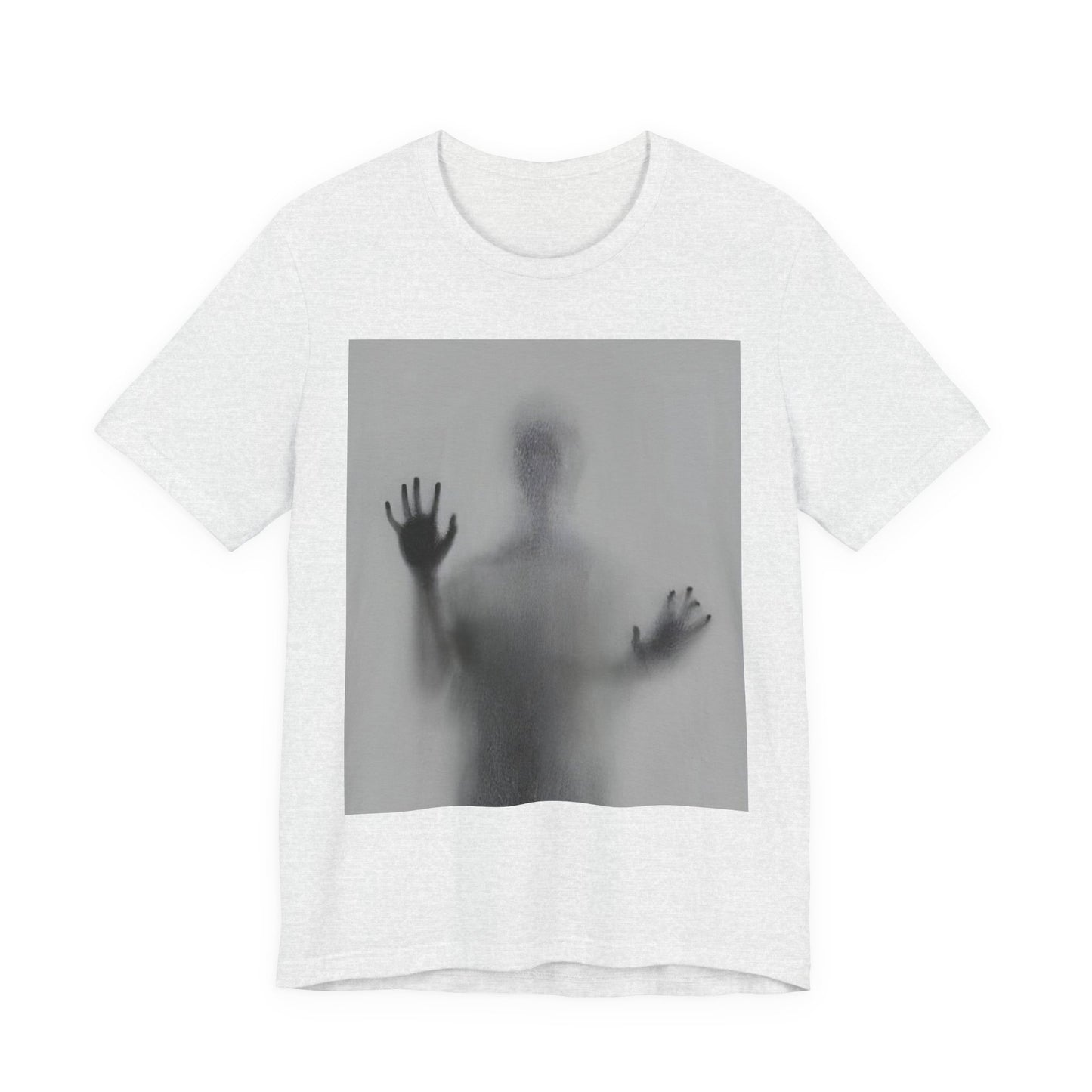 Horror Graphic Tee — Ghostly Silhouette & Screaming Zombie Back Print