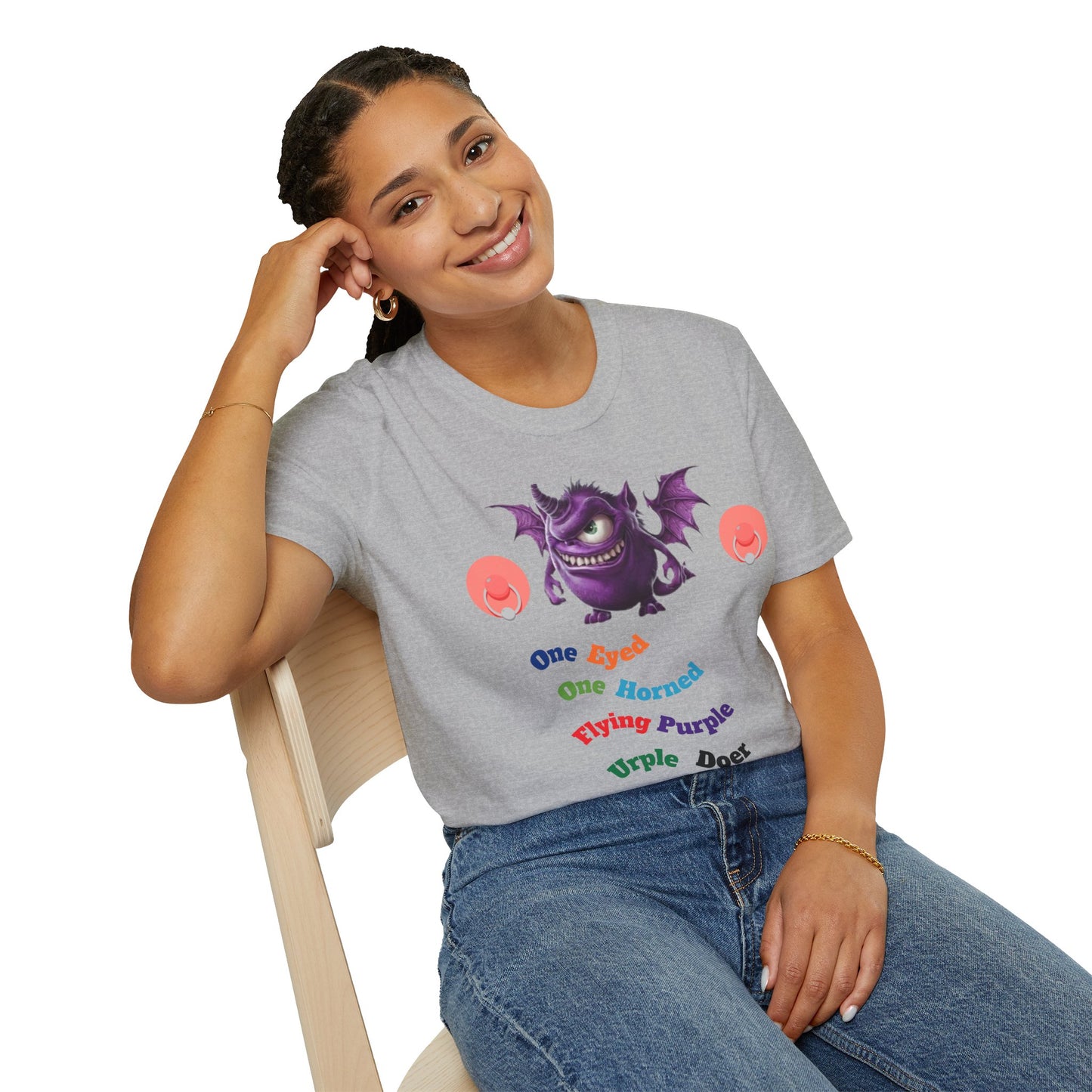 Cute Purple Monster T-Shirt — Playful Bat Creature Graphic Tee