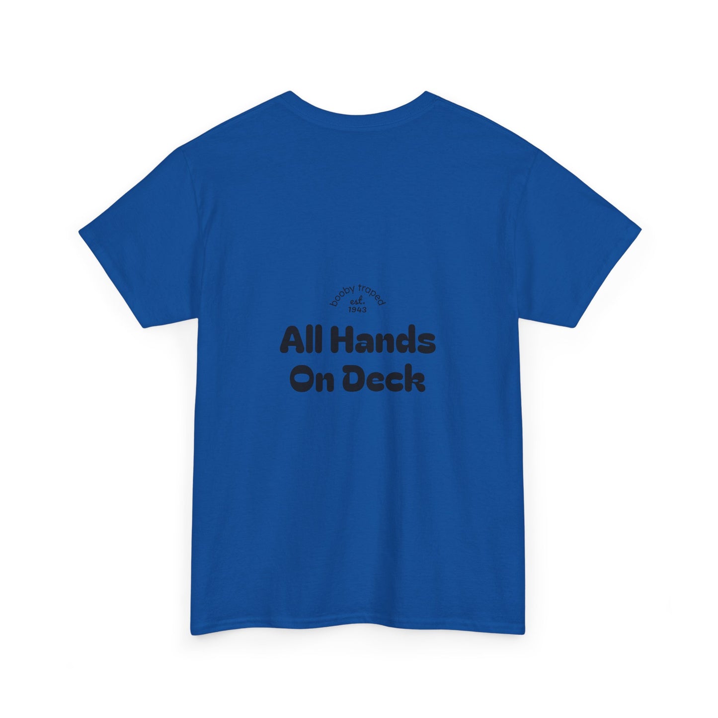 Motor Boat Captain T-Shirt — 'All Hands On Deck' Nautical Crew Tee