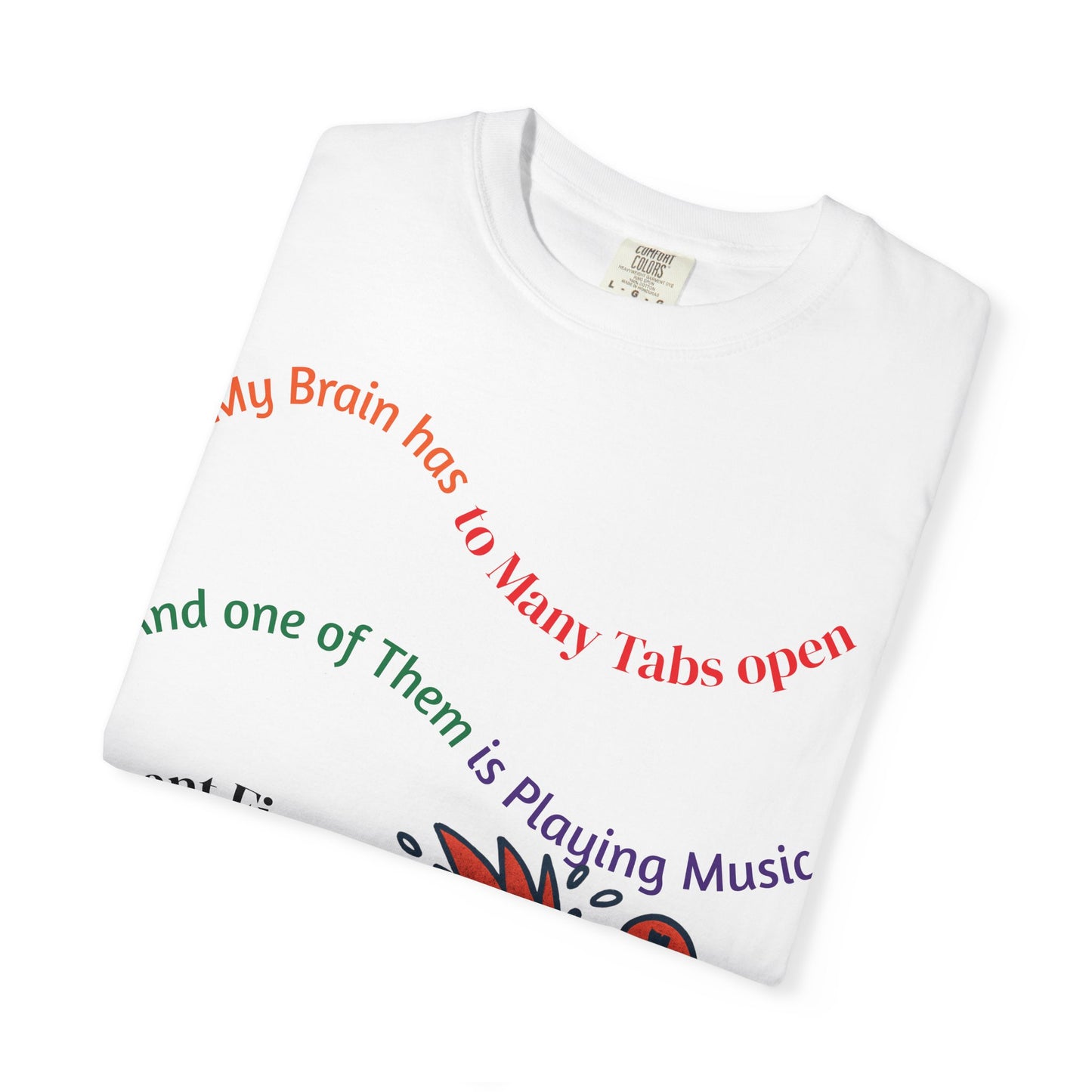 Unisex Music-Themed T-Shirt, Funny Tab Open Shirt, Casual Gift for Musicians, Brain Tabs Tee, Ideal for Birthdays and Music Events