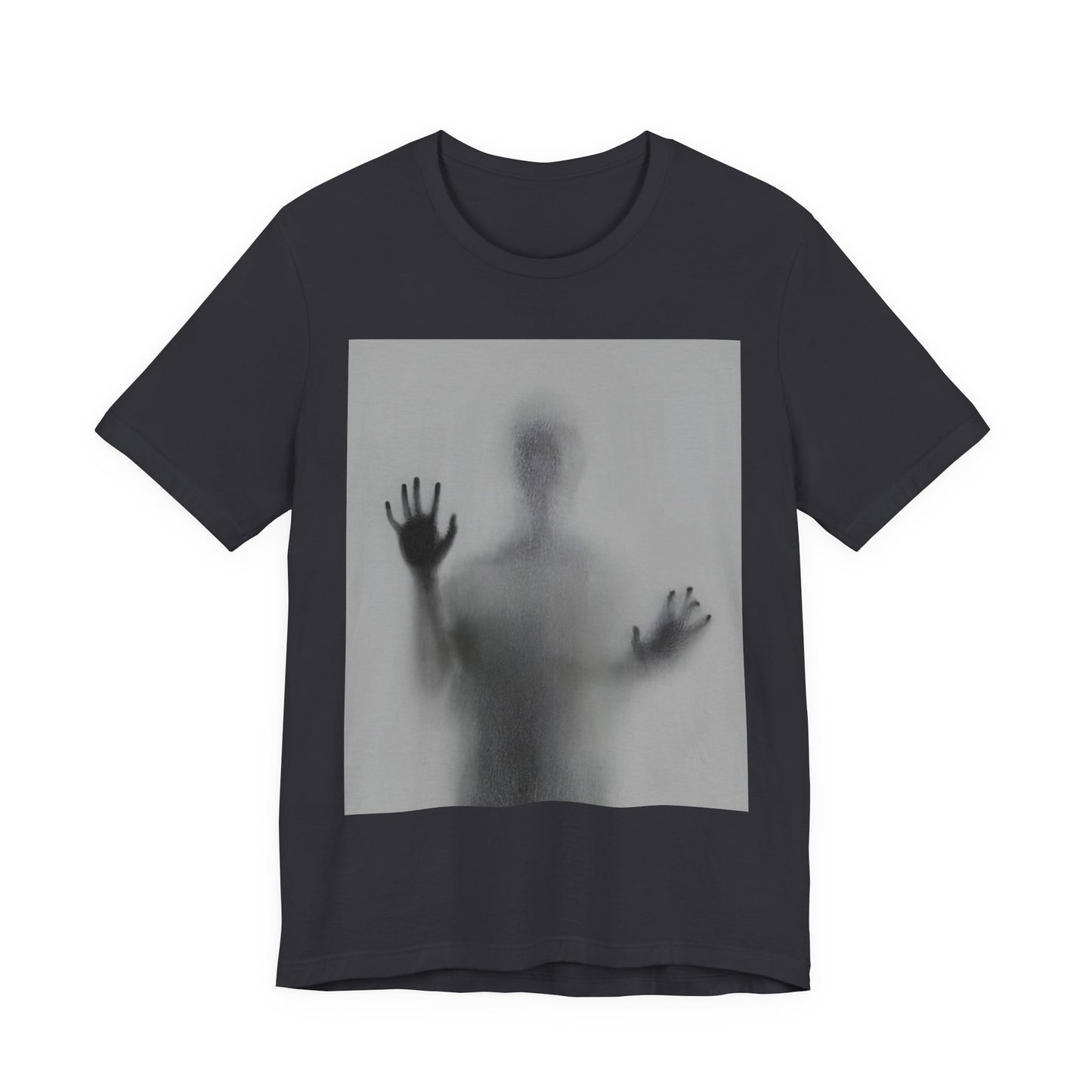Horror Graphic Tee — Ghostly Silhouette & Screaming Zombie Back Print