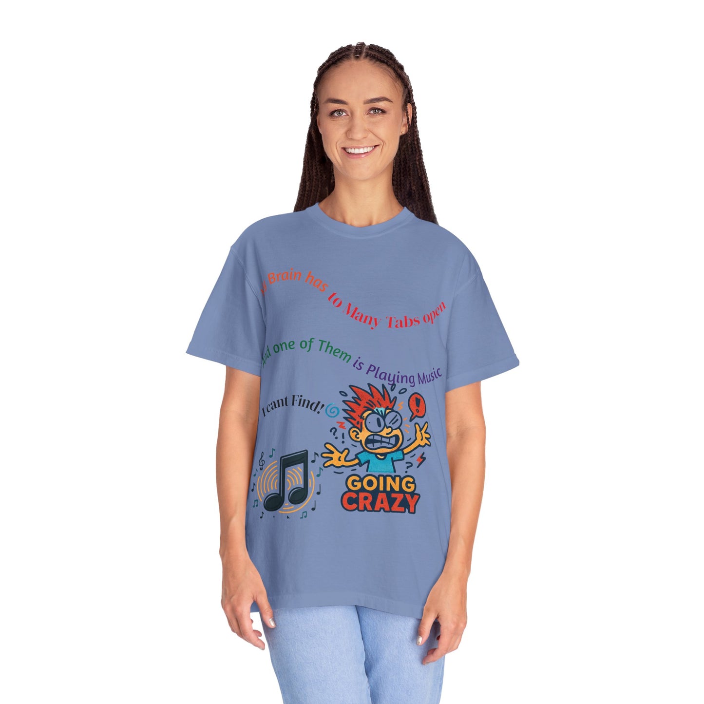 Unisex Music-Themed T-Shirt, Funny Tab Open Shirt, Casual Gift for Musicians, Brain Tabs Tee, Ideal for Birthdays and Music Events