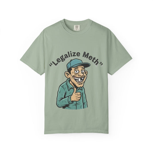 Graphic T-Shirt — “Legalize Methin’” Funny Retro Thumbs-Up Design