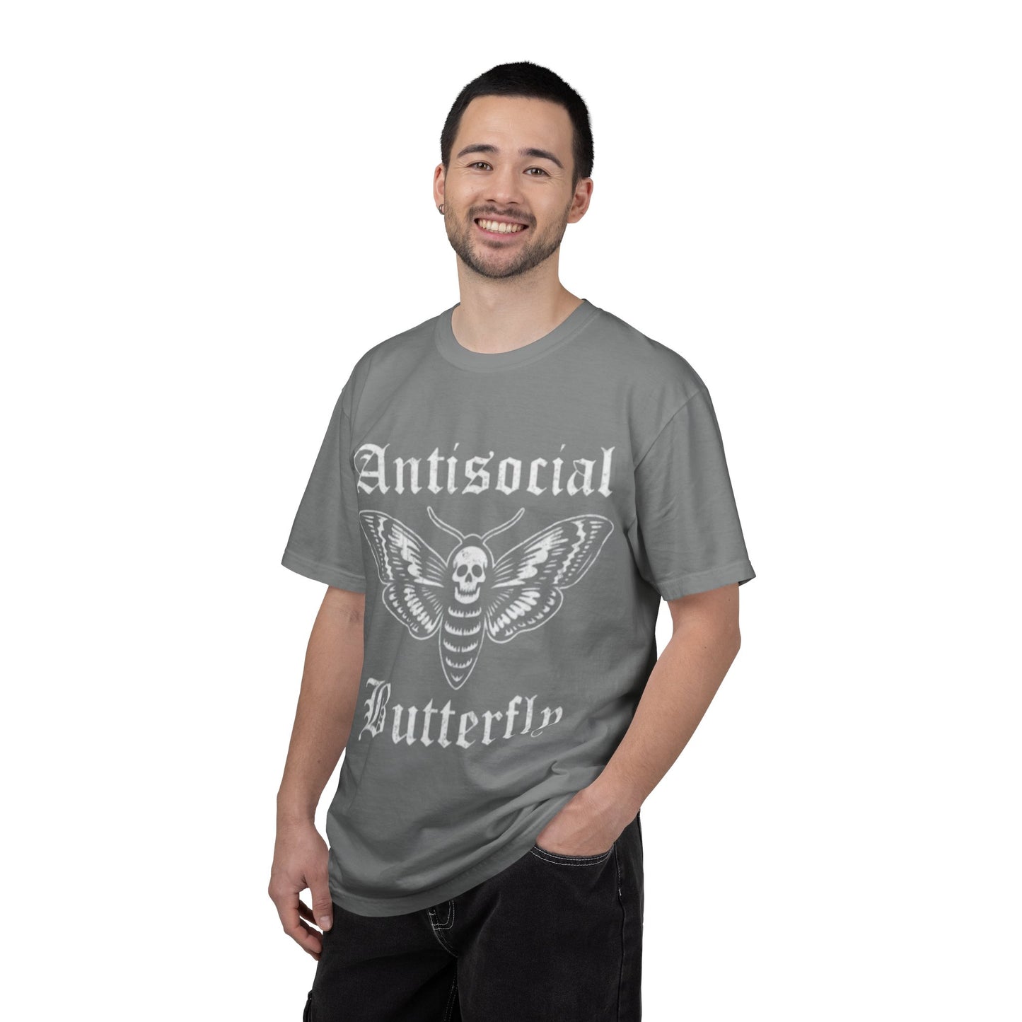 Antisocial Butterfly T-Shirt — Gothic Moth Skull Graphic Tee