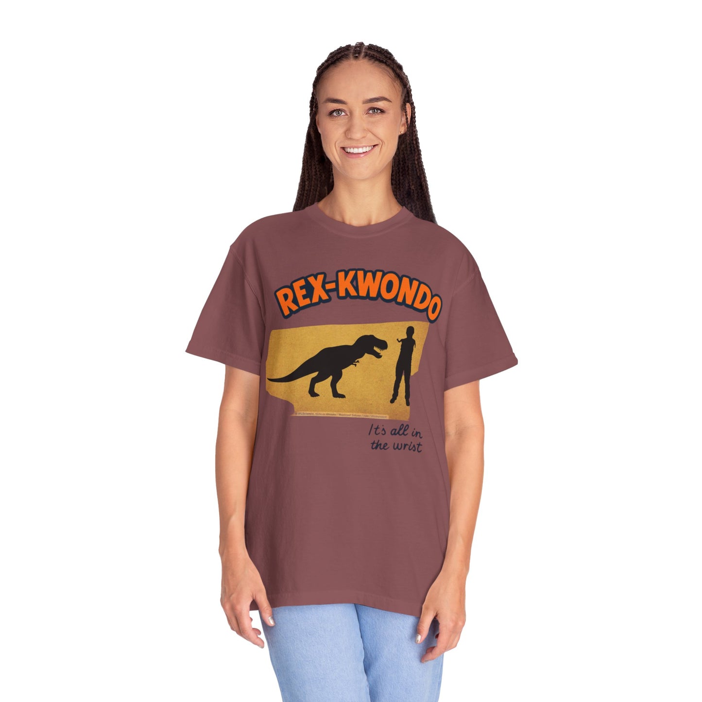 Rex-Kwondo T-Shirt — Funny Dinosaur Martial Arts Tee (“It's all in the wrist”)