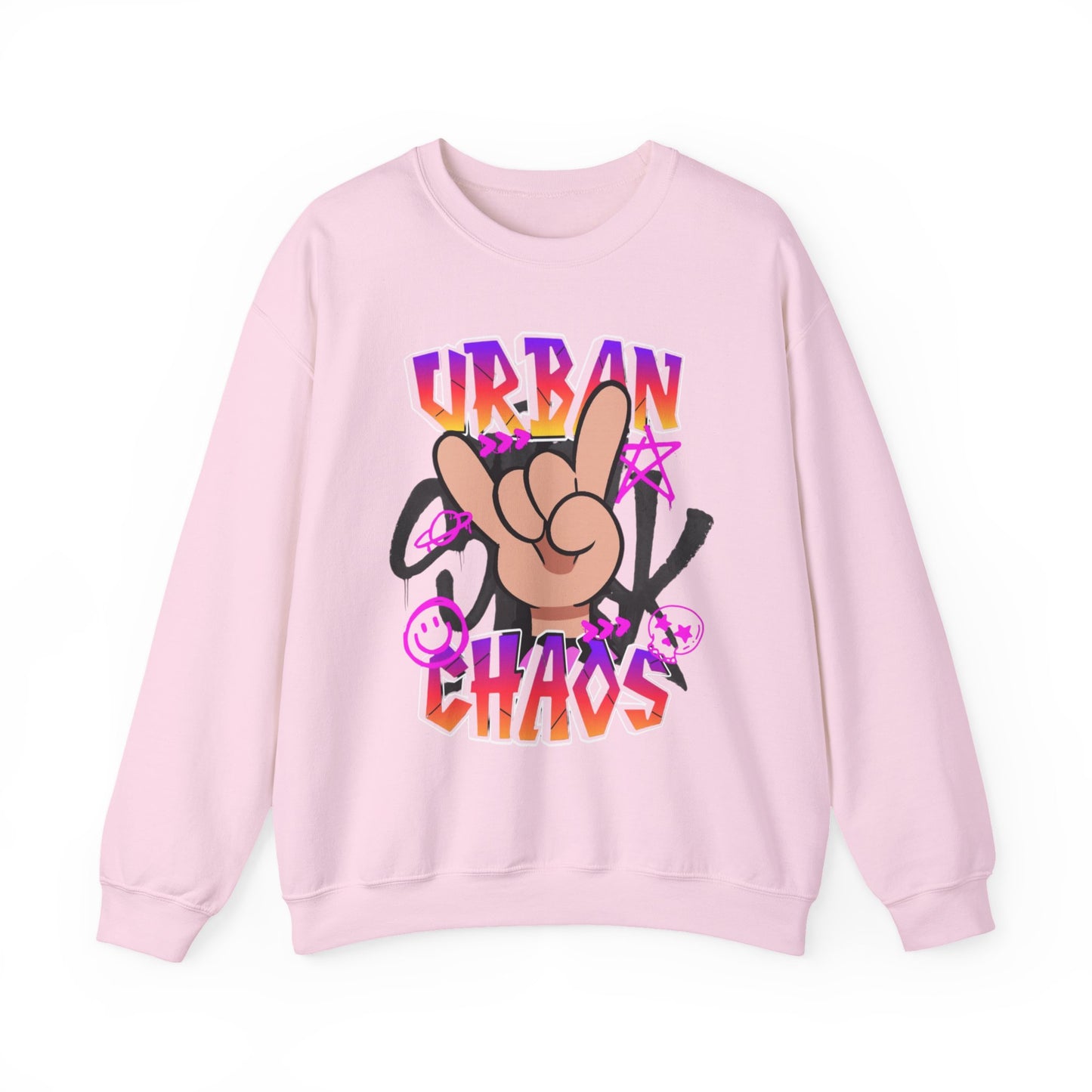 Urban Chaos Crewneck Sweatshirt, Statement Sweatshirt, Casual Wear, Gift for Trendsetters, Hipster Fashion, Unisex Apparel