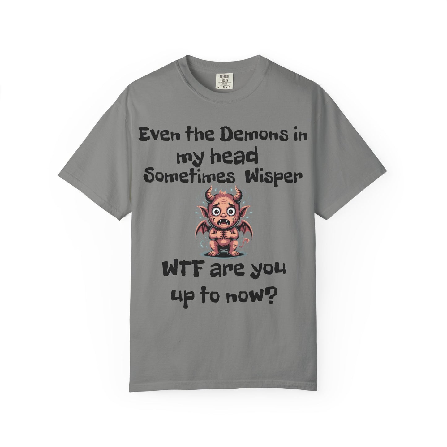 Whimsical Demon Graphic T-shirt -"Even the Demons in My Head" Design