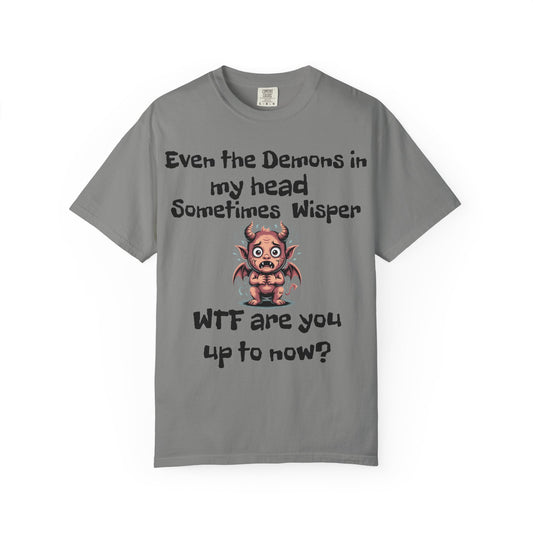 Whimsical Demon Graphic T-shirt -"Even the Demons in My Head" Design