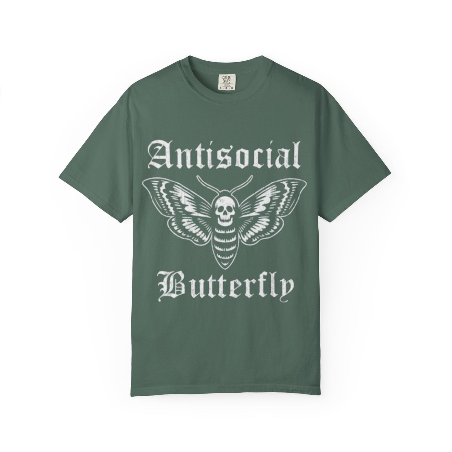 Antisocial Butterfly T-Shirt — Gothic Moth Skull Graphic Tee