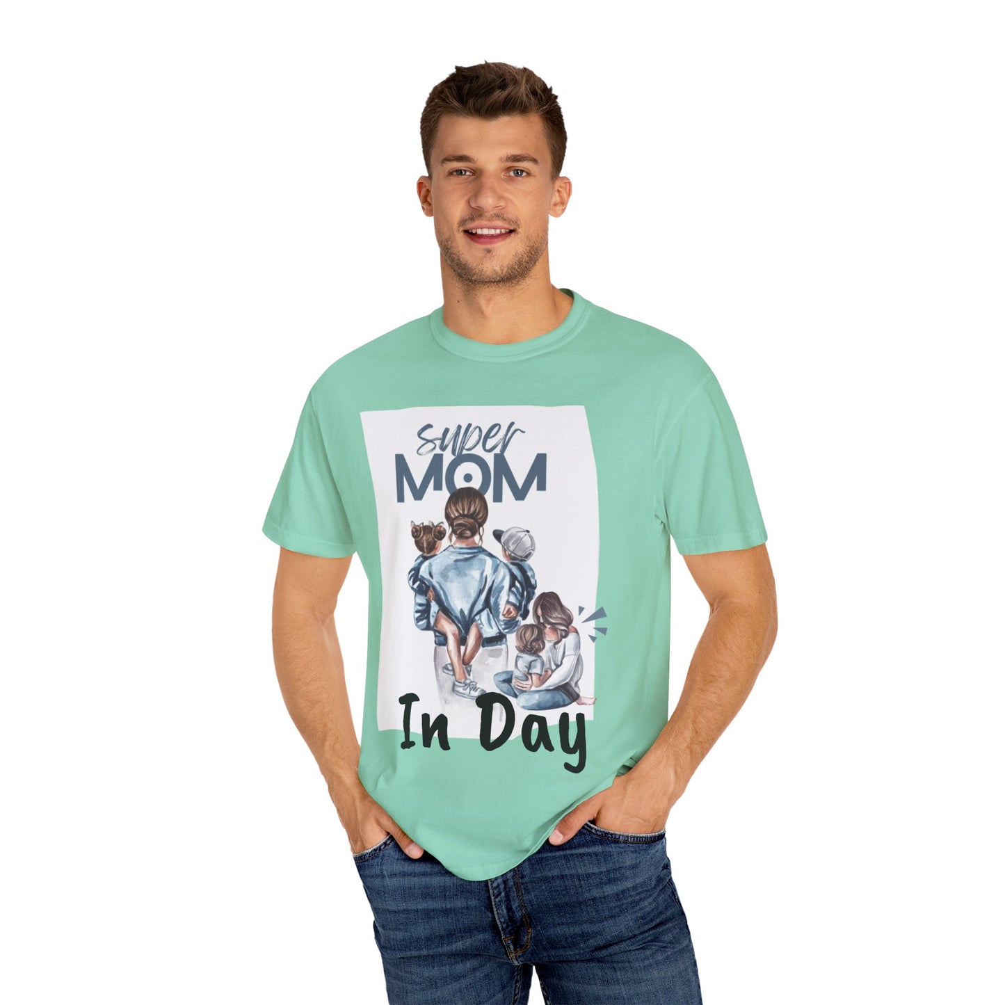 Super Mom T-Shirt, Unisex Garment-Dyed Tee, Perfect Gift for Mother's Day, Casual Wear, Family Outings, Mom Life Essentials