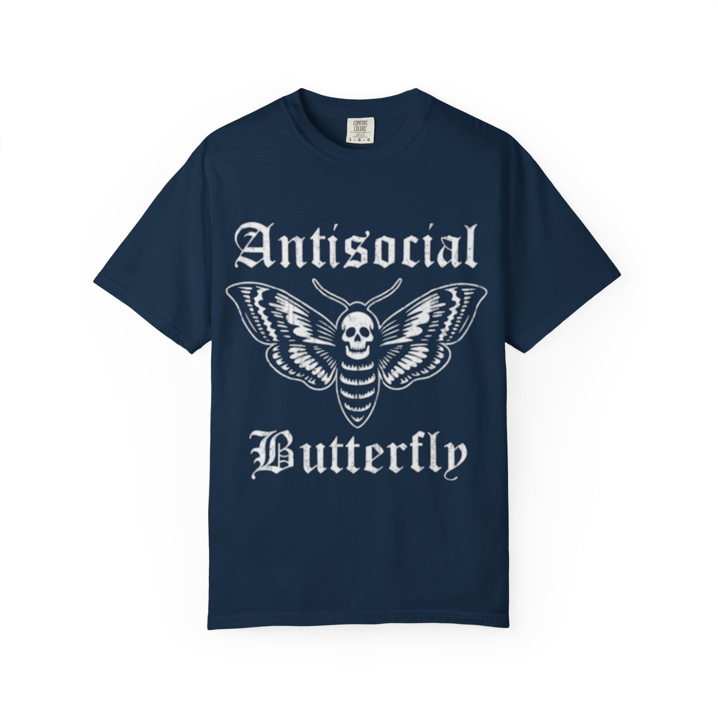 Antisocial Butterfly T-Shirt — Gothic Moth Skull Graphic Tee