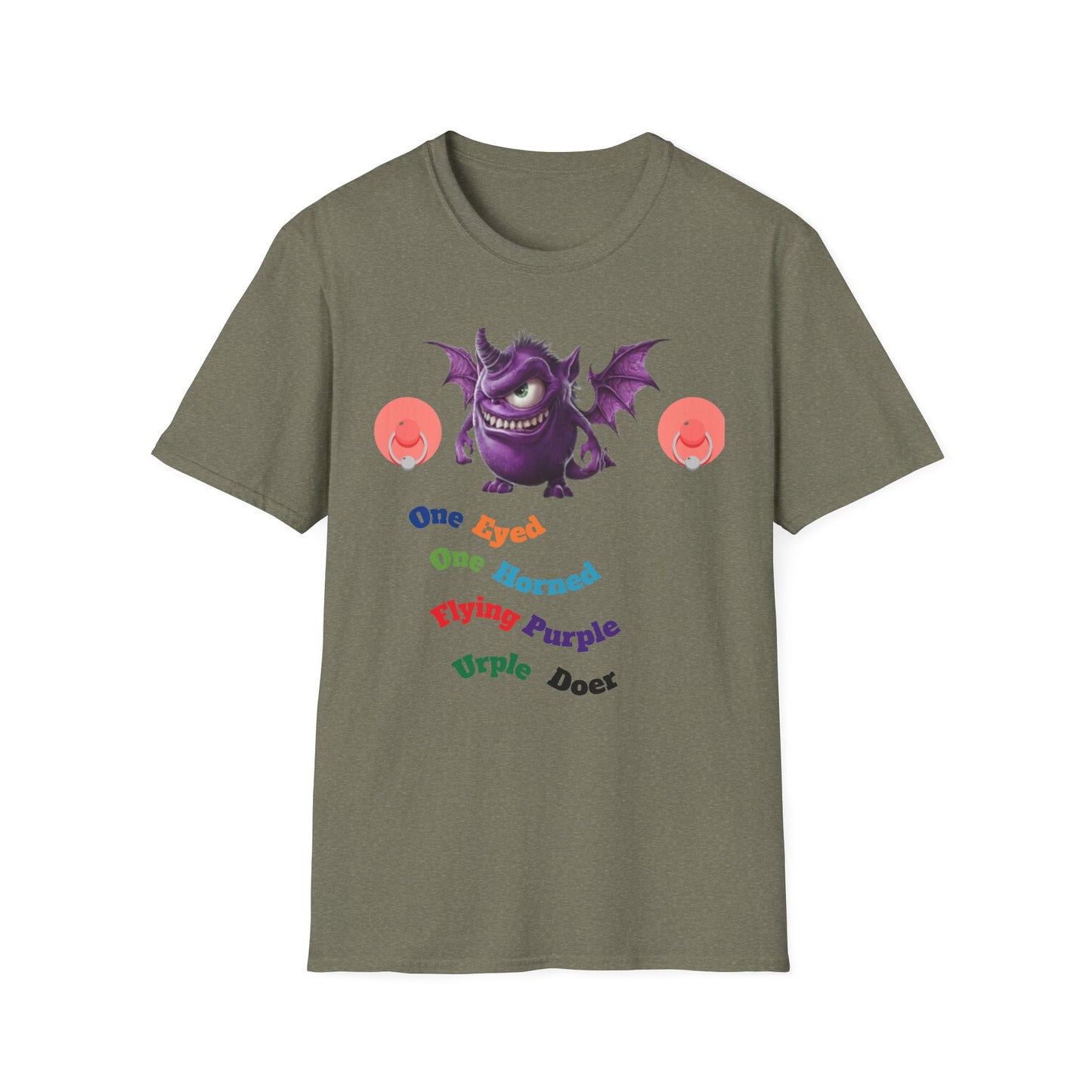 Cute Purple Monster T-Shirt — Playful Bat Creature Graphic Tee