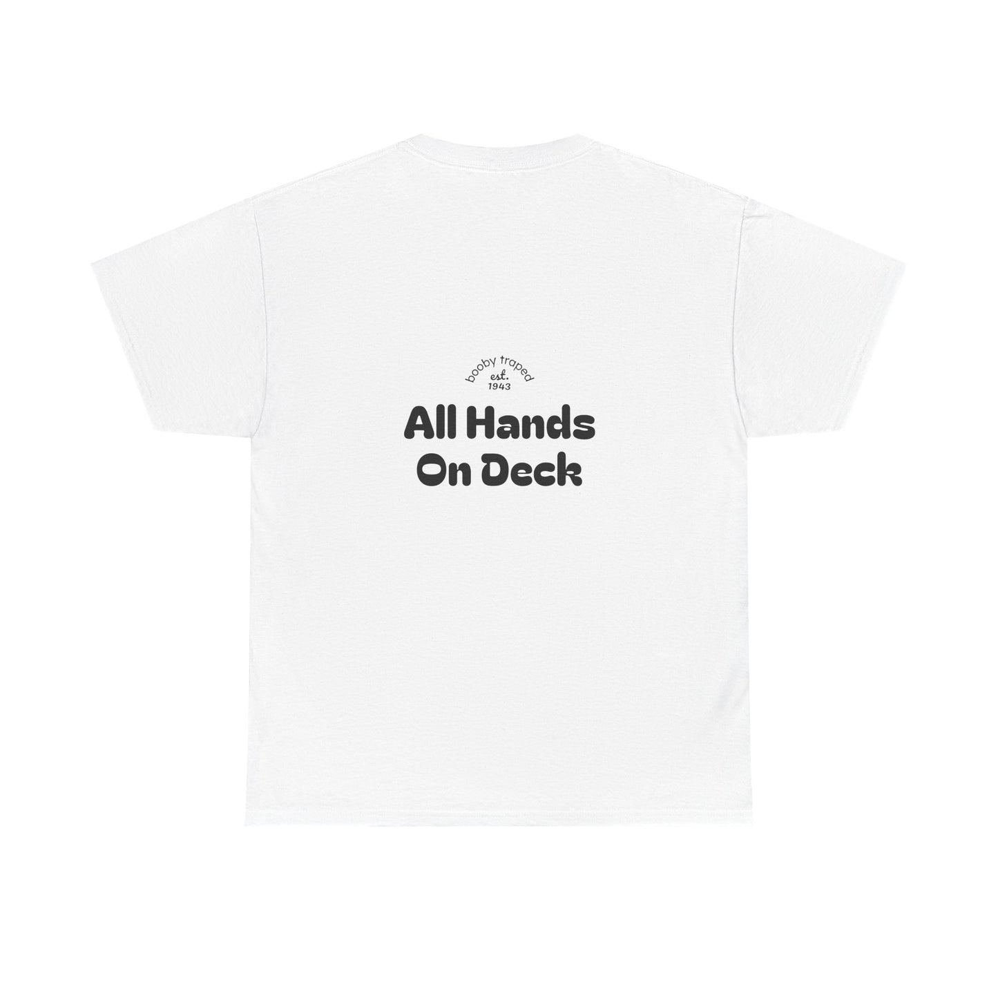 Motor Boat Captain T-Shirt — 'All Hands On Deck' Nautical Crew Tee