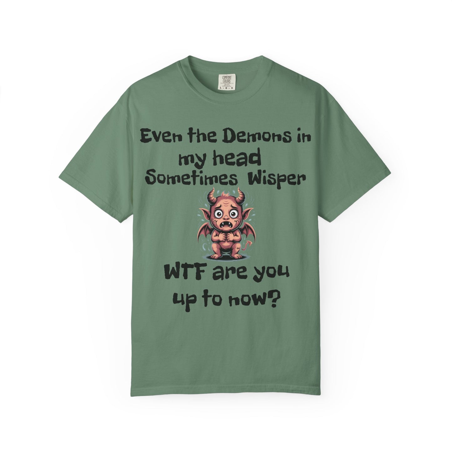 Whimsical Demon Graphic T-shirt -"Even the Demons in My Head" Design