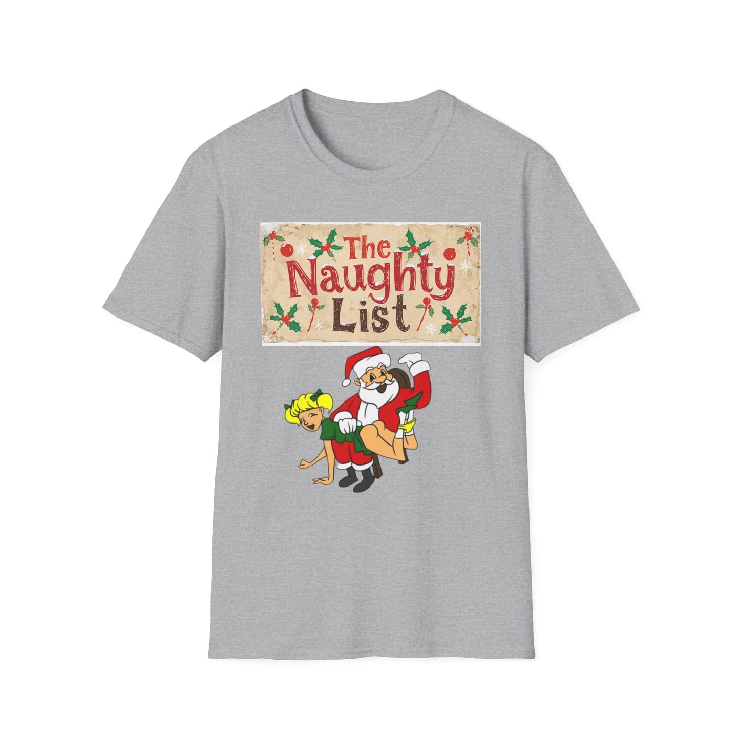 The Naughty List T-Shirt — Funny Santa Carrying Elf Christmas Tee