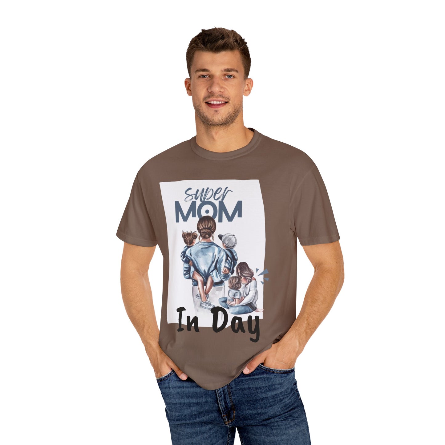 Super Mom T-Shirt, Unisex Garment-Dyed Tee, Perfect Gift for Mother's Day, Casual Wear, Family Outings, Mom Life Essentials