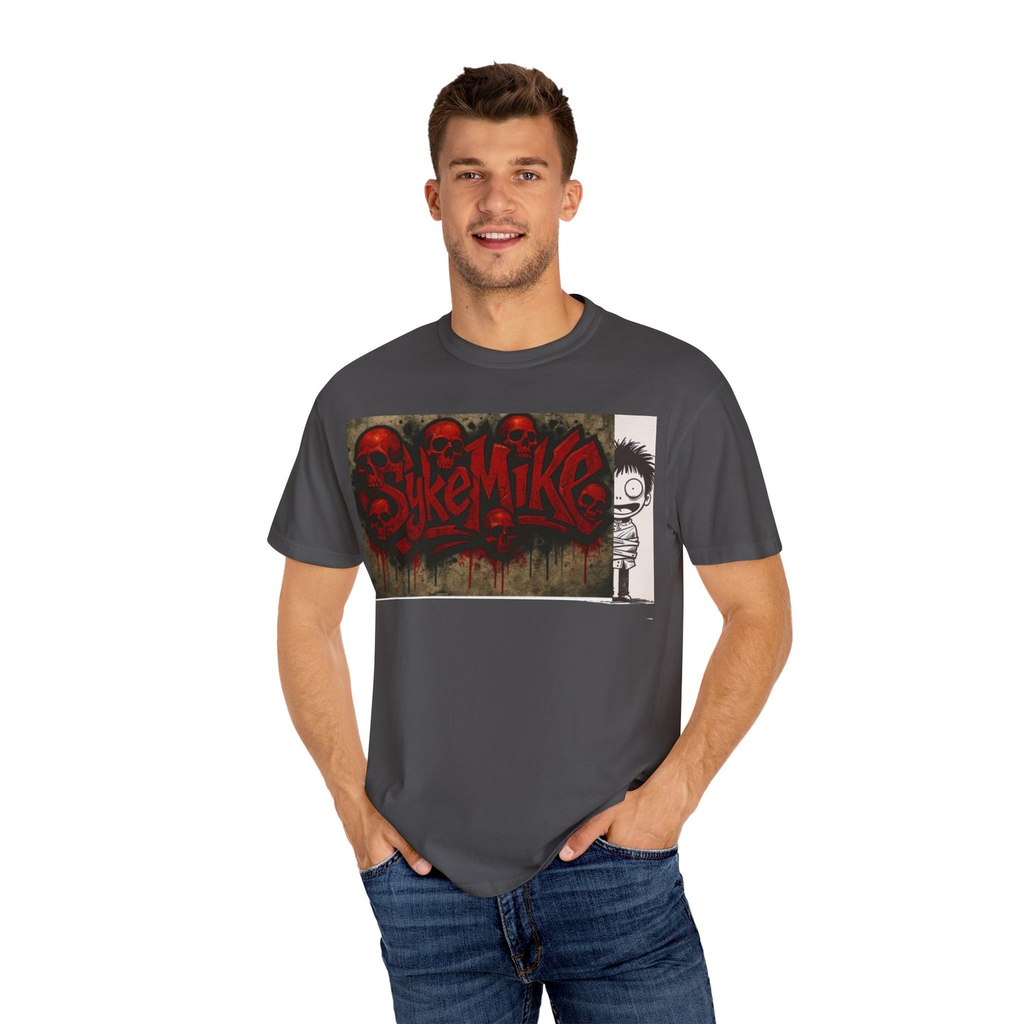 Unique Graphic Unisex T-shirt with SykeMike Design, Streetwear Fashion, Casual Wear, Gift for Friends, Creative Expression