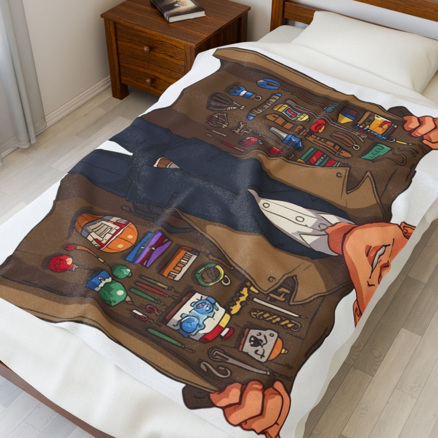 Cozy Velveteen Plush Blanket with Fun Design, Perfect for Home, Gifts, Snuggling, Kids, Holidays