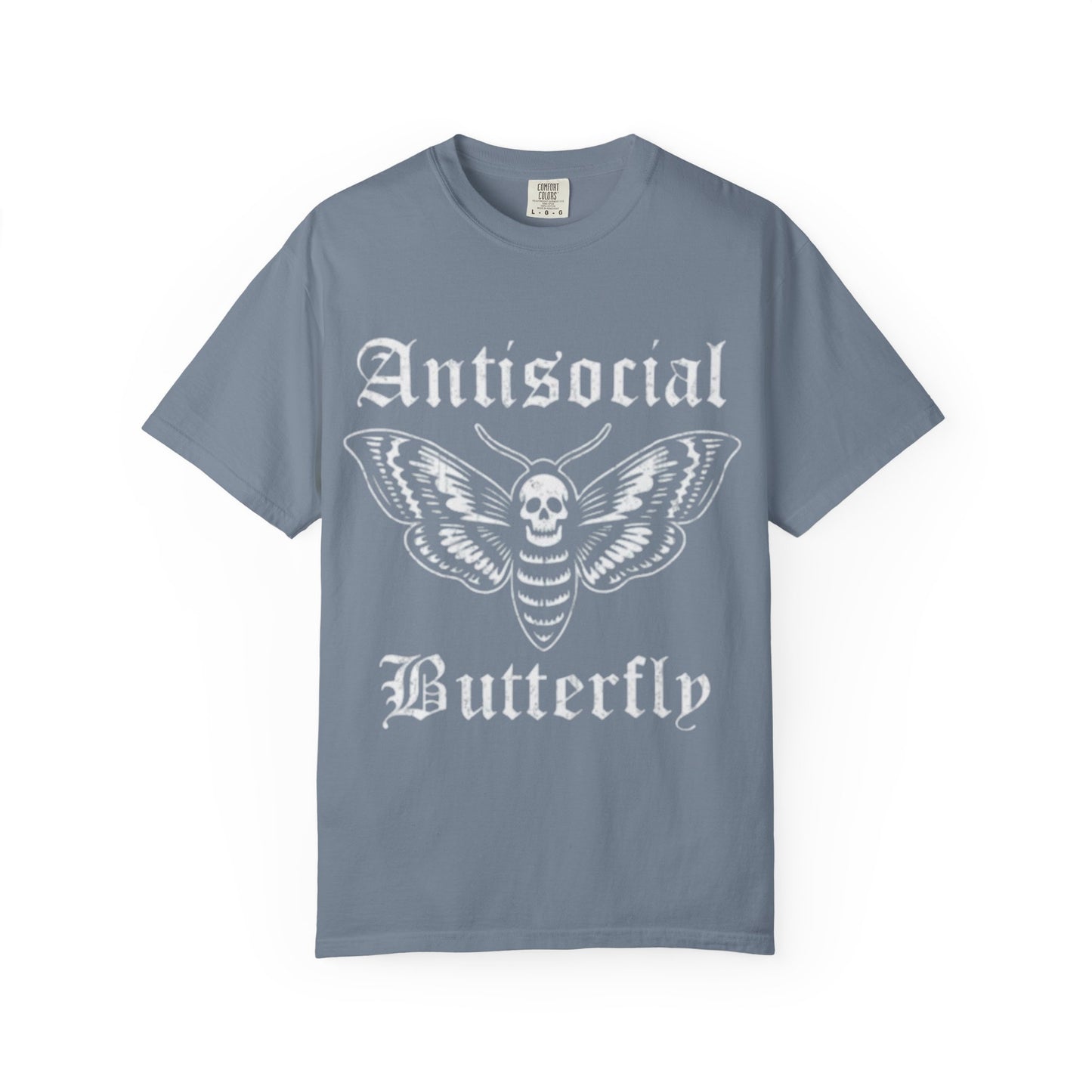 Antisocial Butterfly T-Shirt — Gothic Moth Skull Graphic Tee