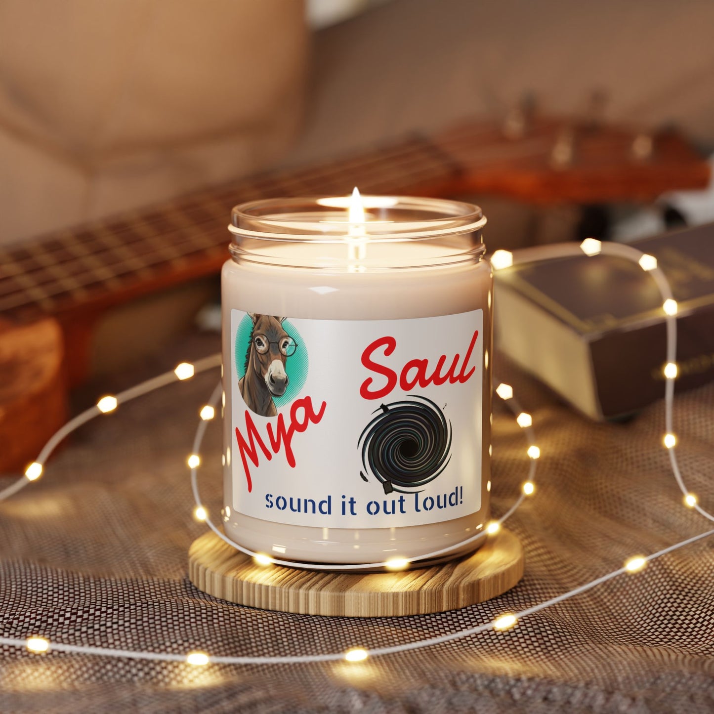 Personalized Soy Candle — "Mya Saul" Sound It Out Loud! 9oz Scented Jar