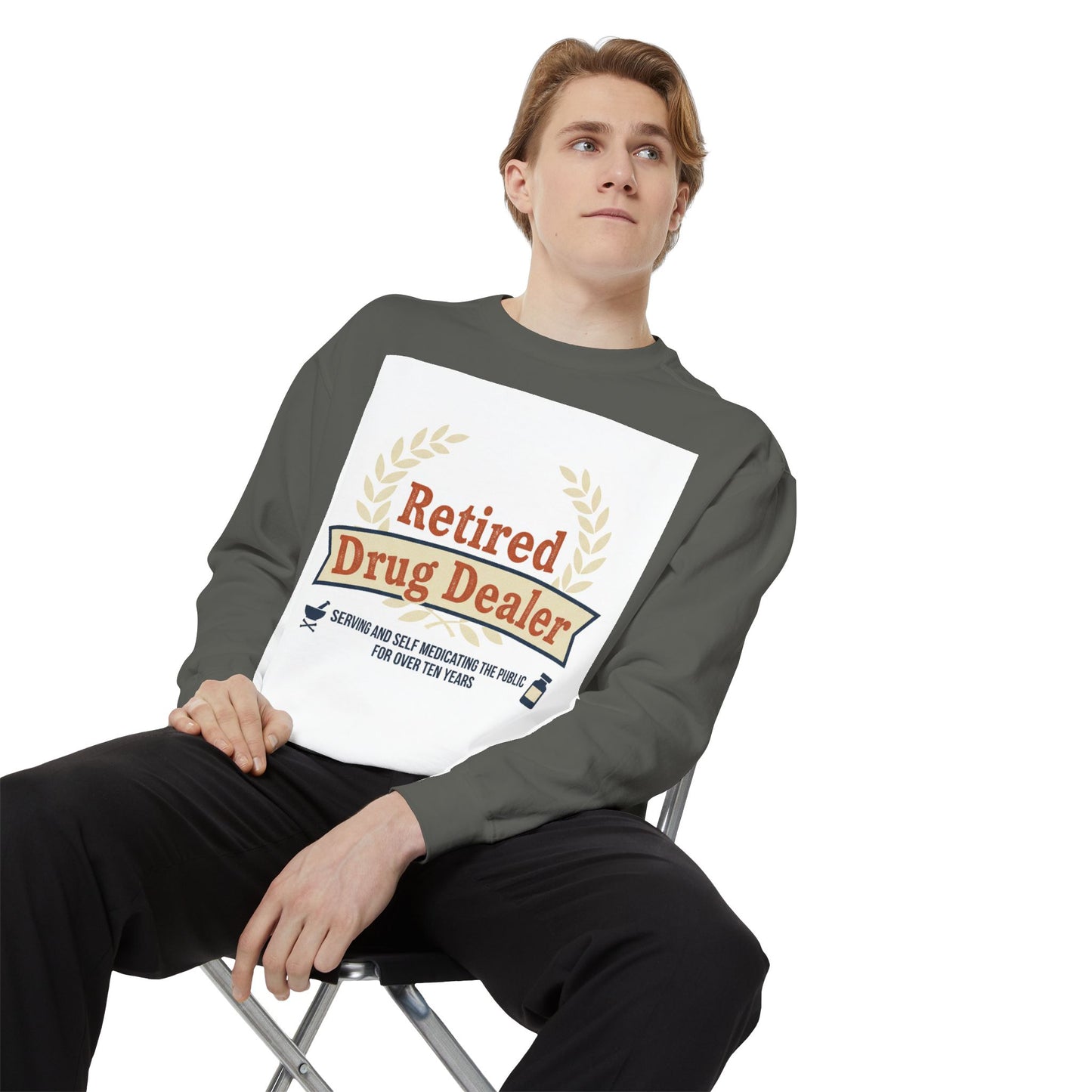 Retired Drug Dealer Sweatshirt – Funny Retirement Gift for Pharmacists & Med Techs