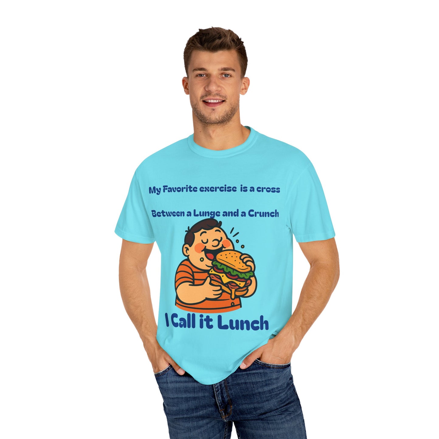 Funny Fitness T-shirt, Humorous Gym Tee, Quirky Lunch Lover Shirt, Perfect Gift for Foodies, Casual Wear for Gym Enthusiasts
