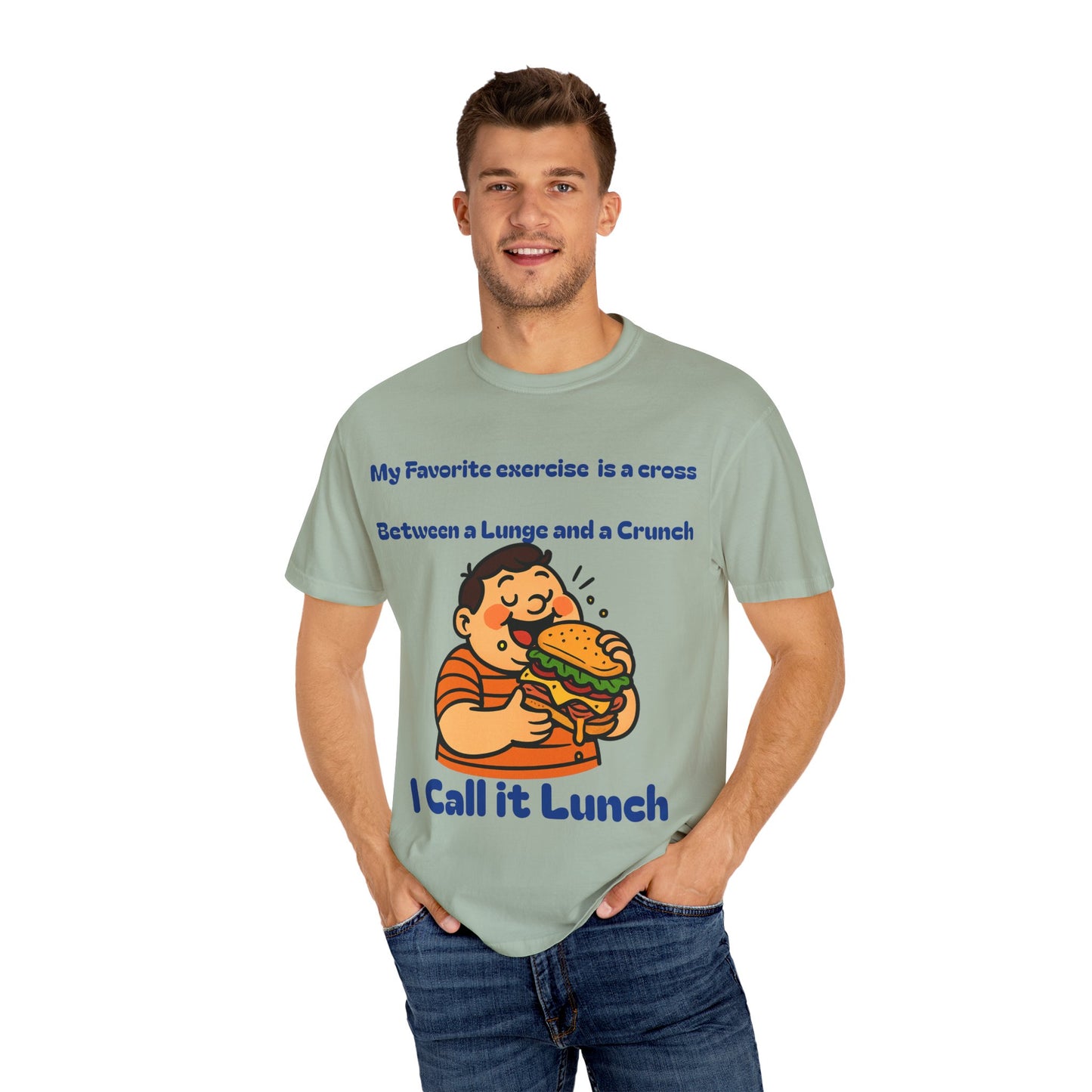 Funny Fitness T-shirt, Humorous Gym Tee, Quirky Lunch Lover Shirt, Perfect Gift for Foodies, Casual Wear for Gym Enthusiasts