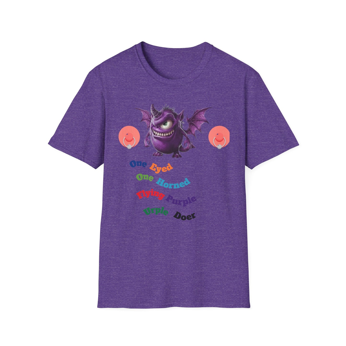Cute Purple Monster T-Shirt — Playful Bat Creature Graphic Tee