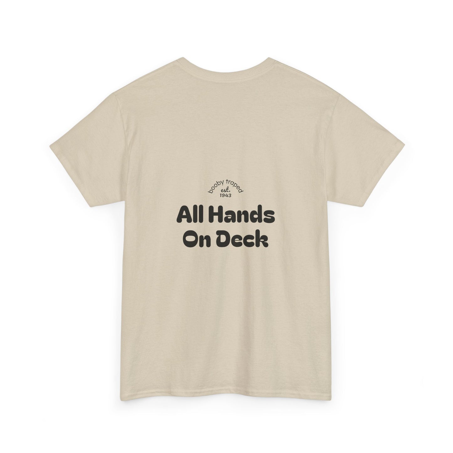Motor Boat Captain T-Shirt — 'All Hands On Deck' Nautical Crew Tee