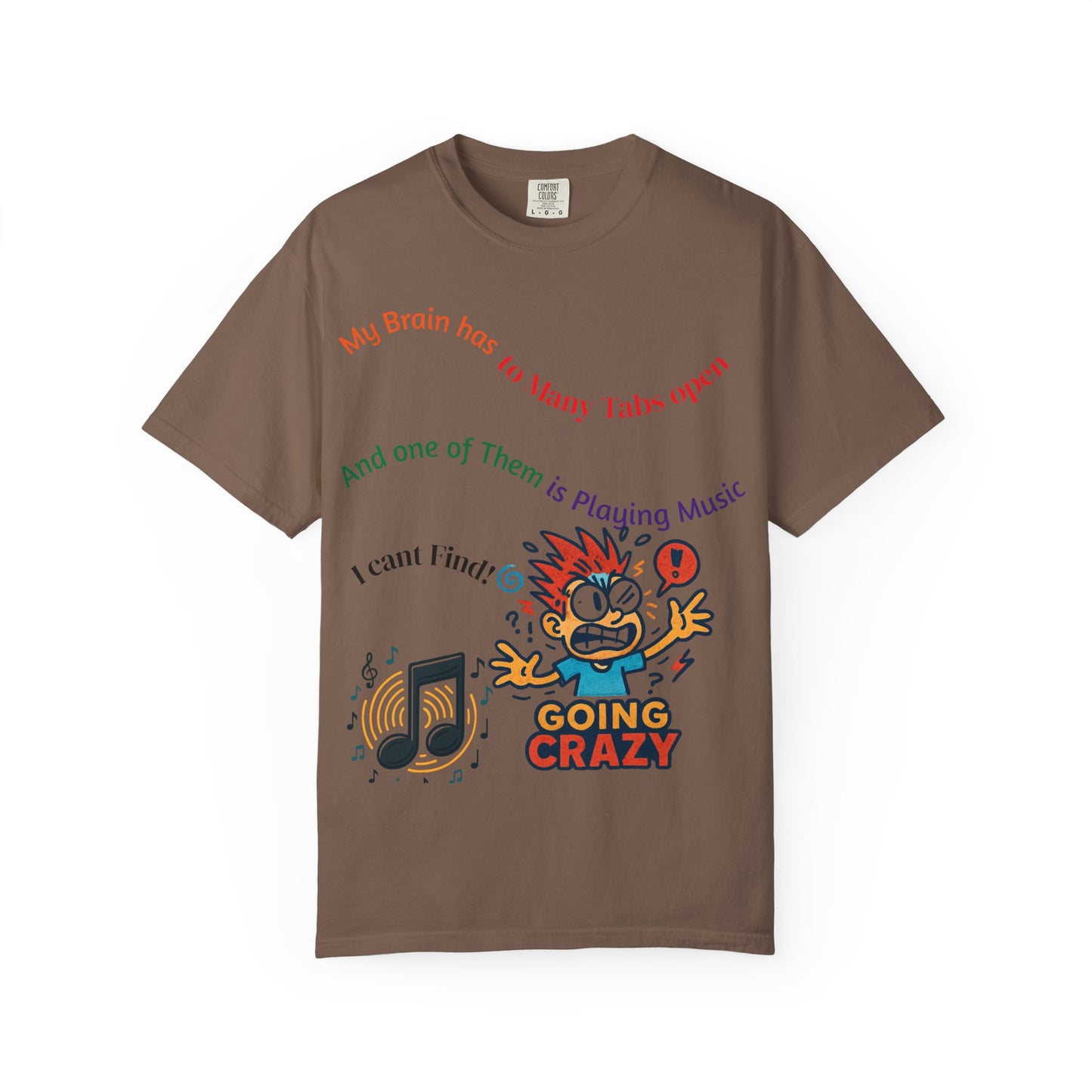 Unisex Music-Themed T-Shirt, Funny Tab Open Shirt, Casual Gift for Musicians, Brain Tabs Tee, Ideal for Birthdays and Music Events