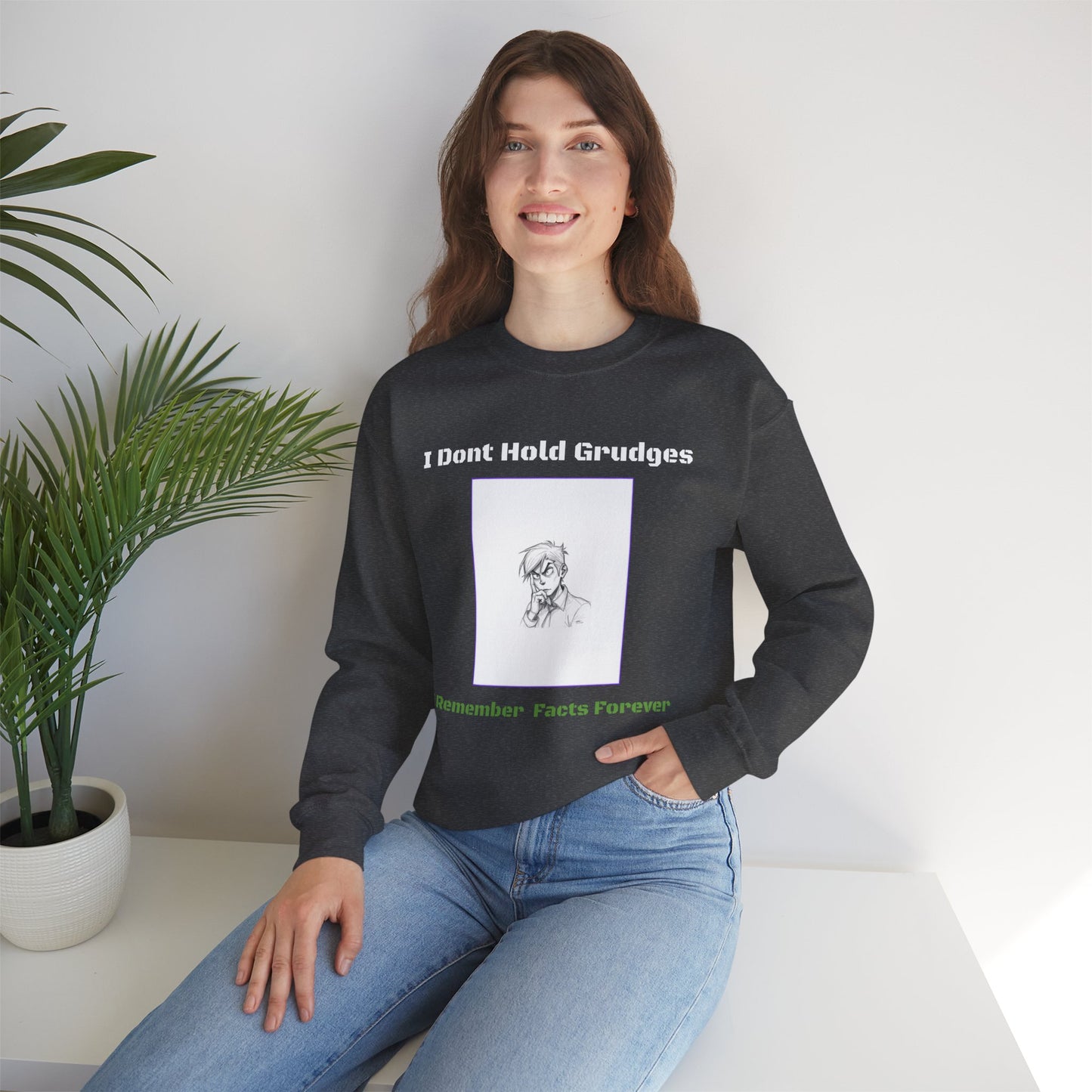 Artistic Reminder Crewneck Sweatshirt - Cozy Unisex Fashion, Gift for Students, Inspirational Apparel, Casual Layering, Everyday Wear