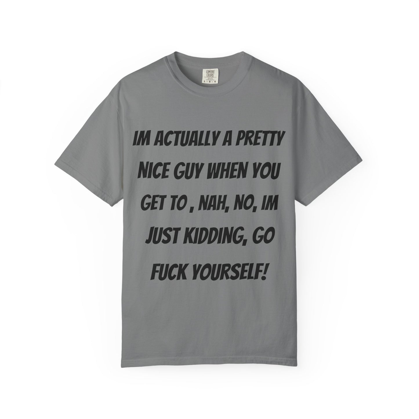 Graphic T-Shirt — "I'm Actually a Pretty Nice Guy... Just Kidding, Go F*** Yourself" Funny Sarcastic Tee