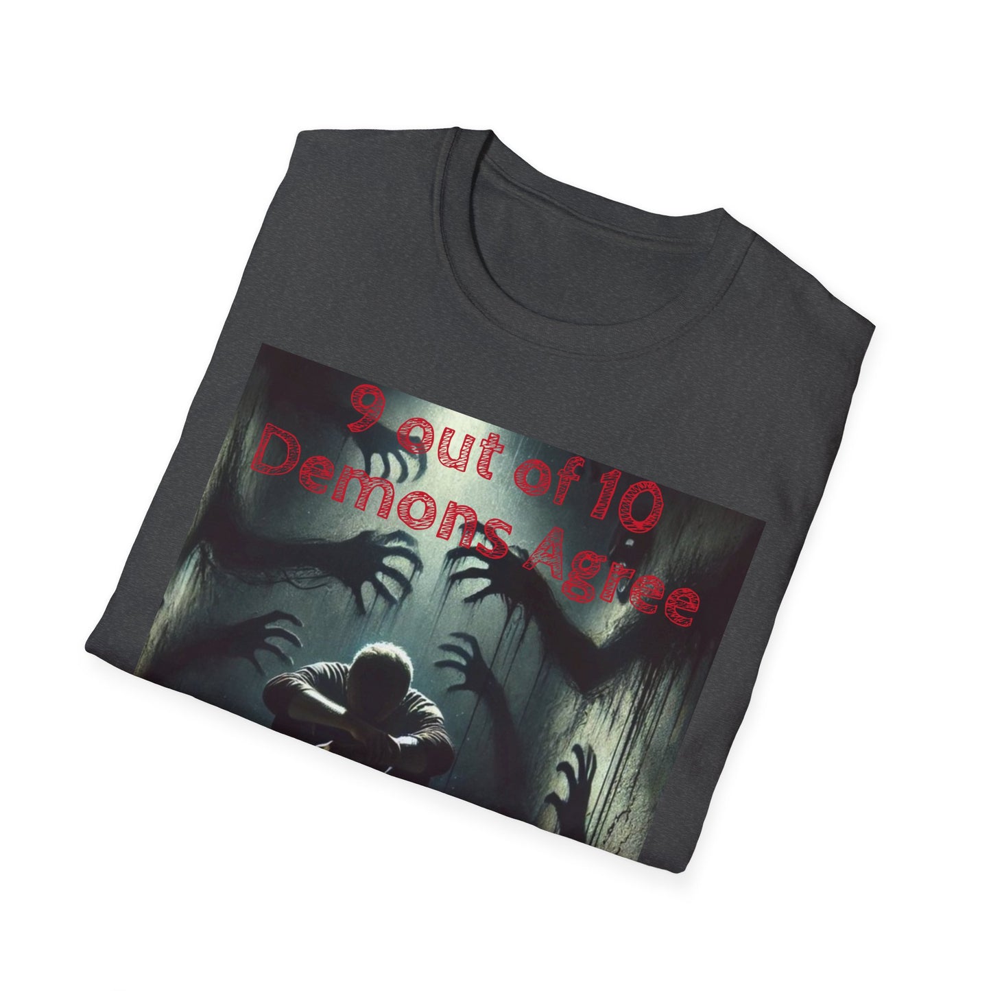 Horror Illustration T-Shirt — "Your Next!" Demon Shadows Graphic Tee