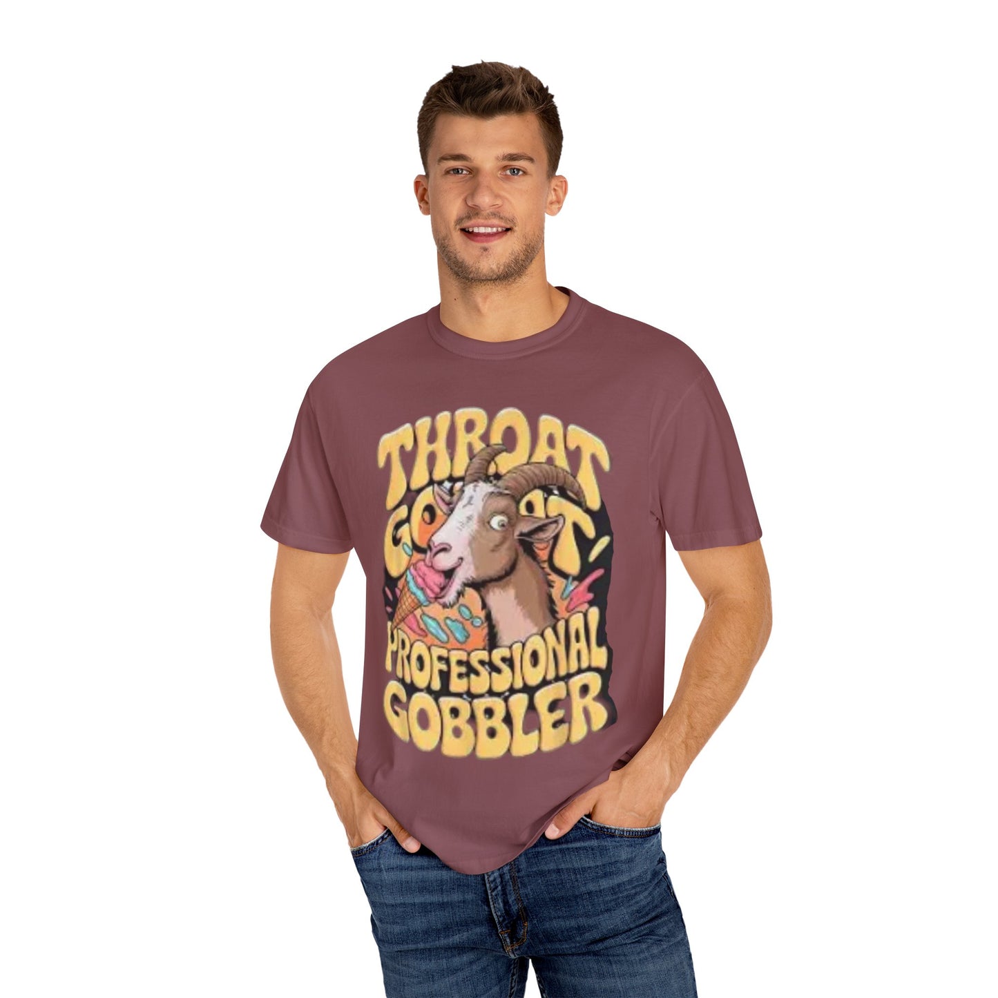 T-Shirt — "Professional Gobbler" Funny Goat Throat Concert Graphic Tee