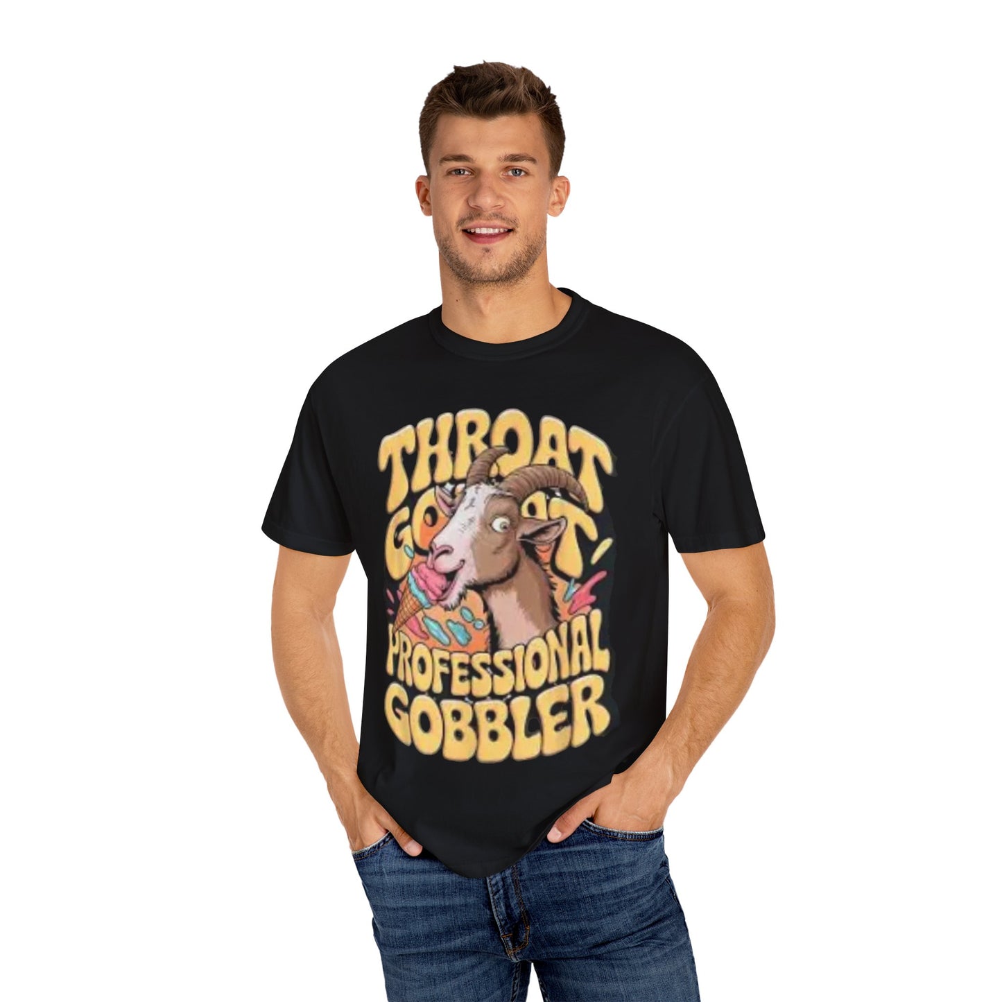 T-Shirt — "Professional Gobbler" Funny Goat Throat Concert Graphic Tee