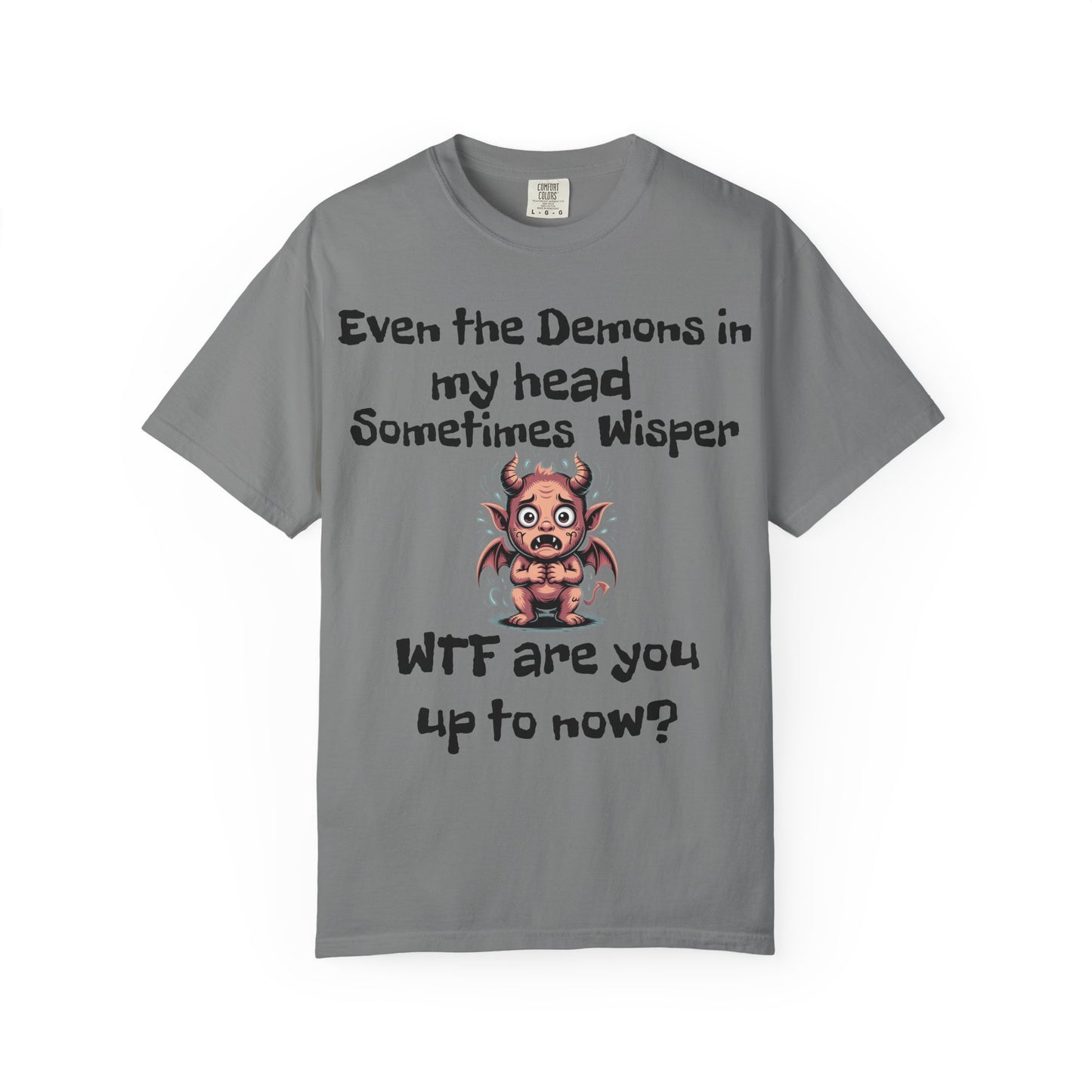 Whimsical Demon Graphic T-shirt -"Even the Demons in My Head" Design