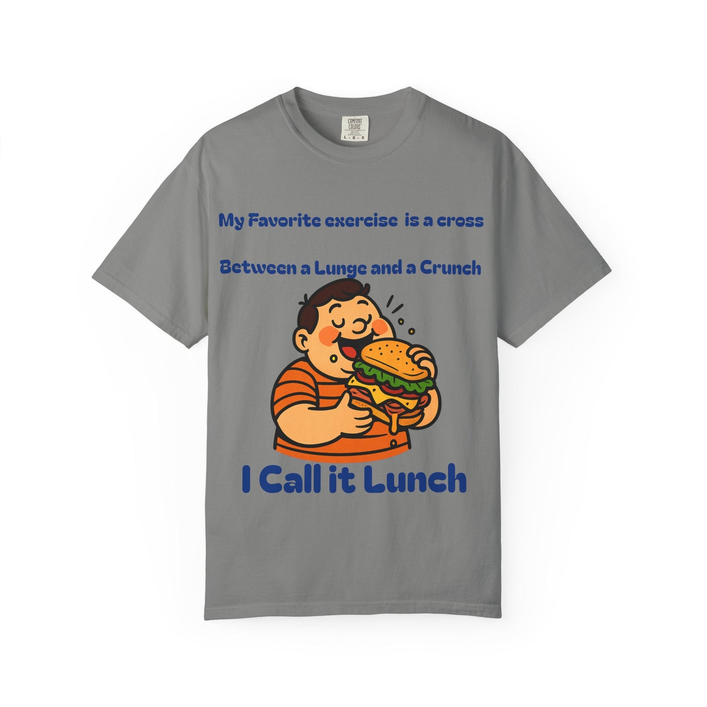 Funny Fitness T-shirt, Humorous Gym Tee, Quirky Lunch Lover Shirt, Perfect Gift for Foodies, Casual Wear for Gym Enthusiasts