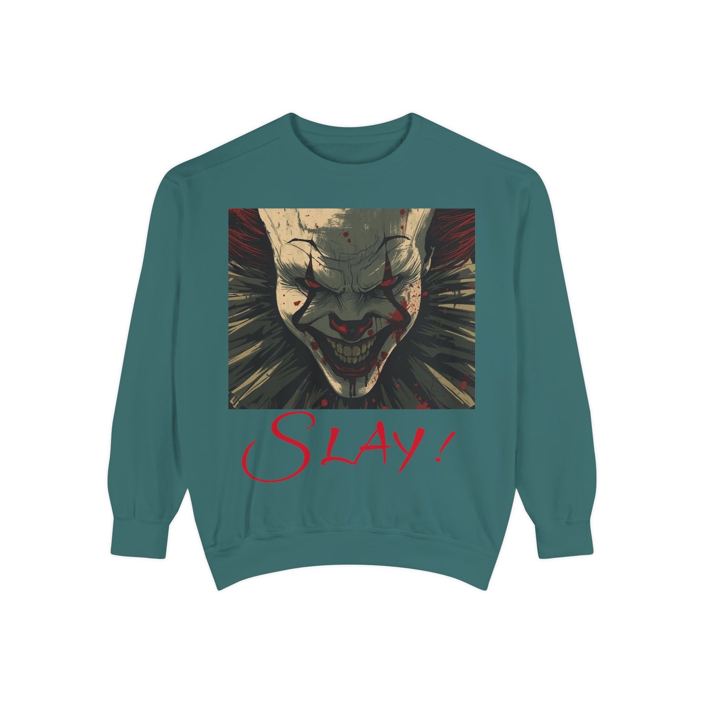 Spooky Unisex Sweatshirt, Halloween Outfit, Cozy Horror Apparel, Slay Graphic Sweatshirt, Gift for Horror Fans